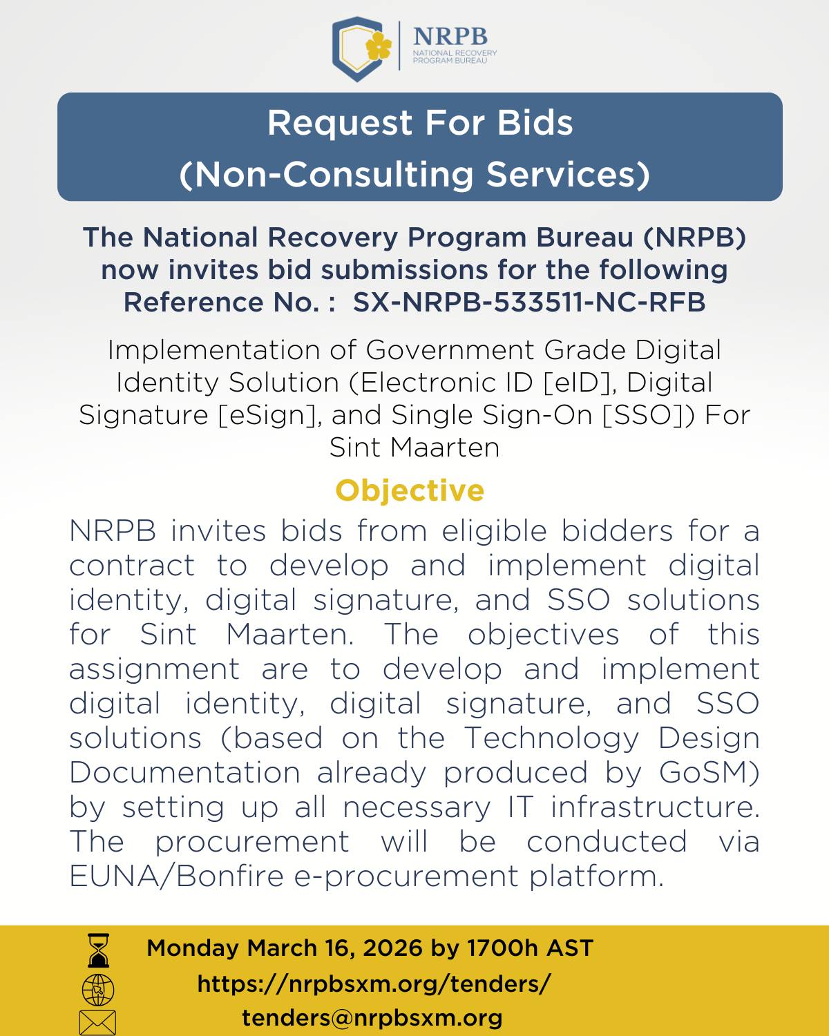 NRPB Tender... - SXM National Recovery Program Bureau | Facebook