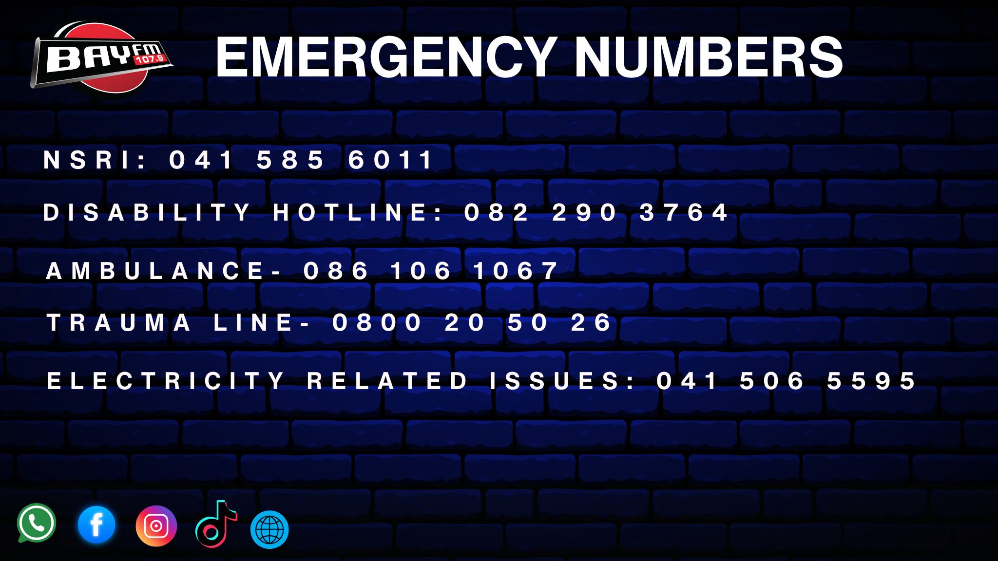 Bay Fm 107.9 - 🚨 Essential emergency numbers. 🚨 📍 NSRI... | Facebook