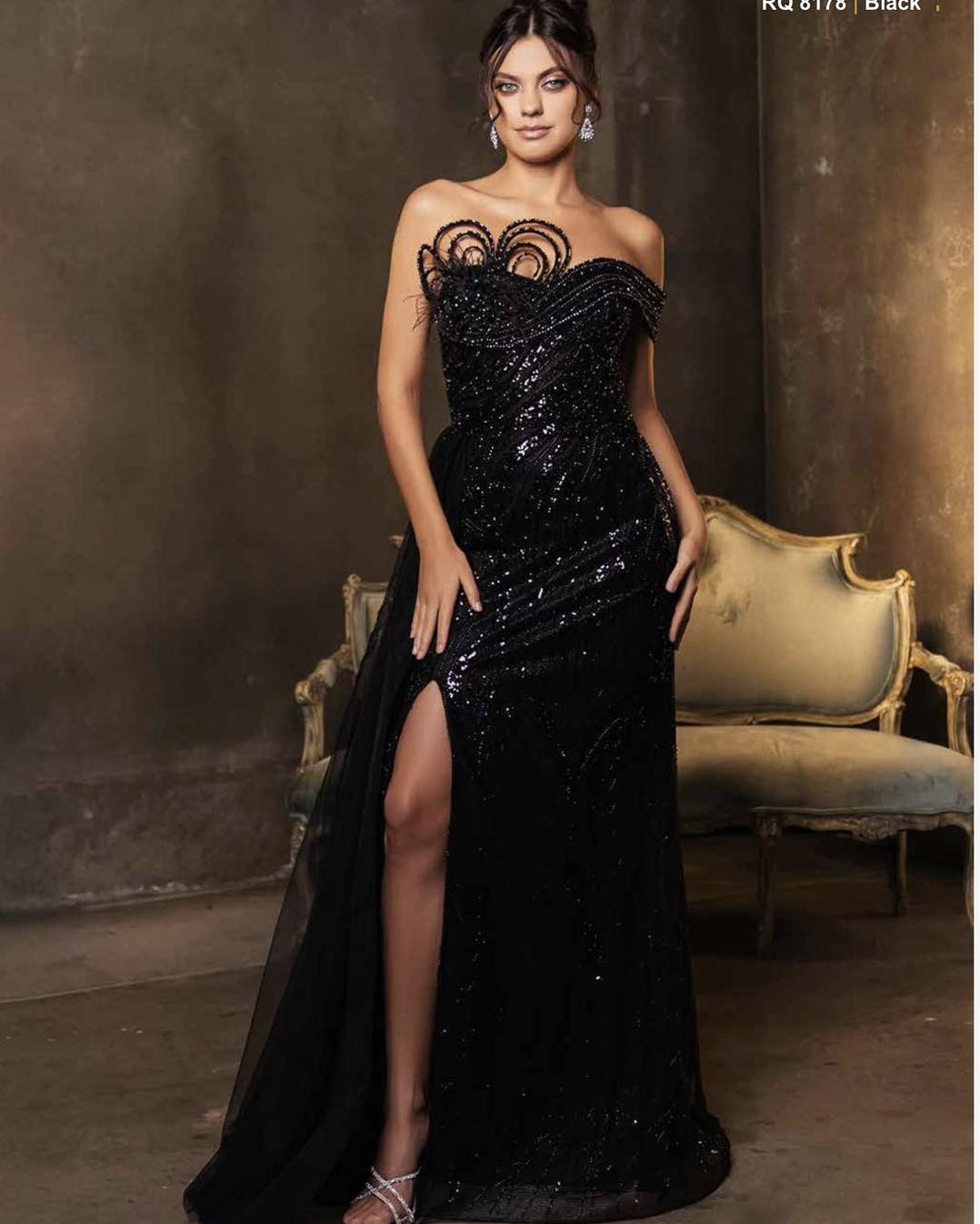open lace back dress Ladivine CDS483 Prom Dress - Ocean Blue