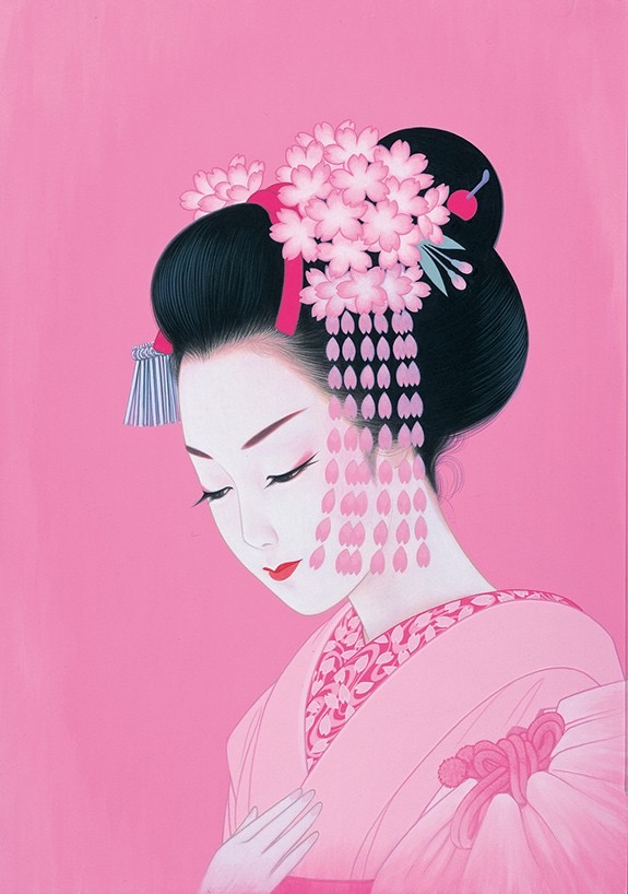 Maiko (Geisha Apprentice) and Cherry Blossoms