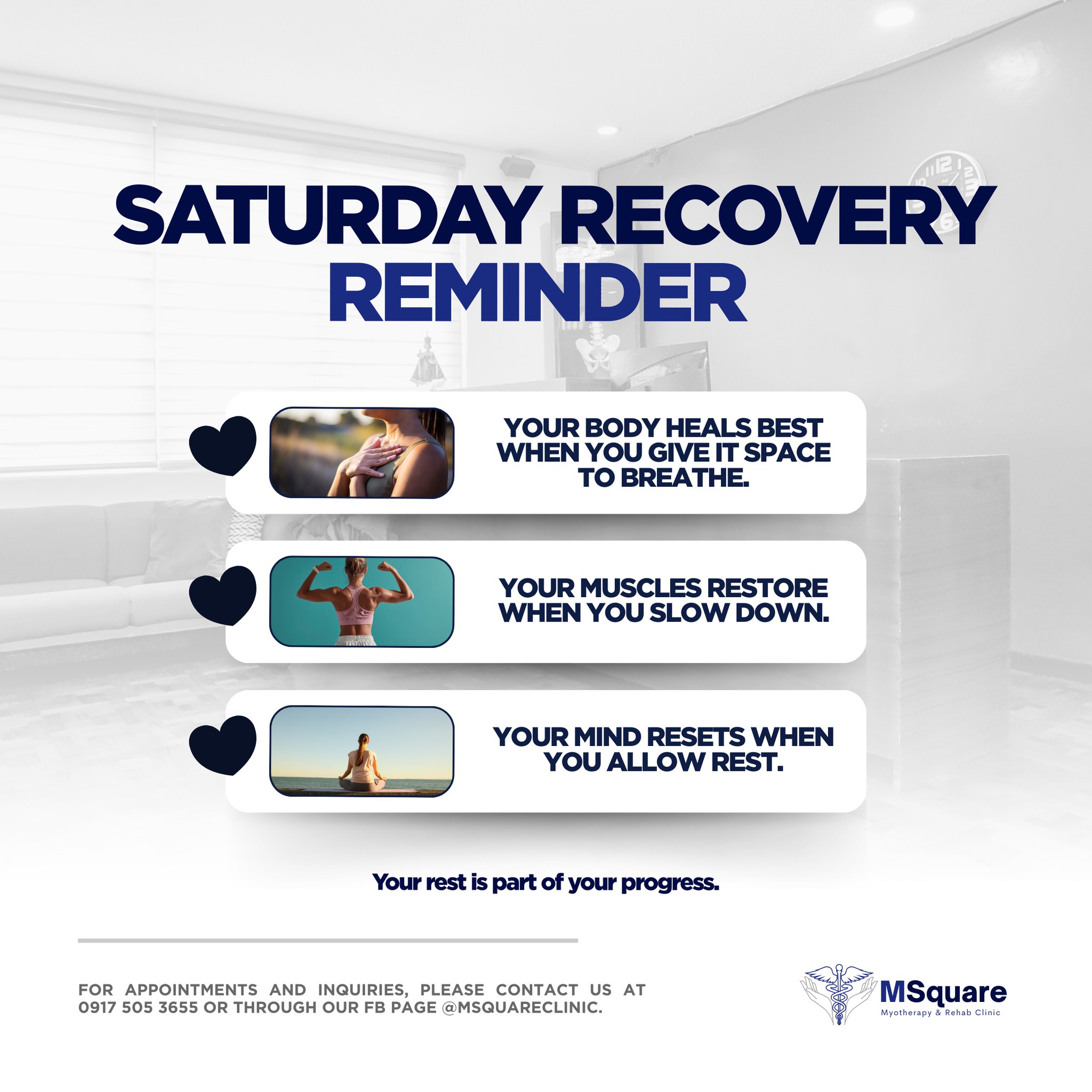 Msquare - 🌿 Saturday Recovery Reminder Your rest is part of your ...