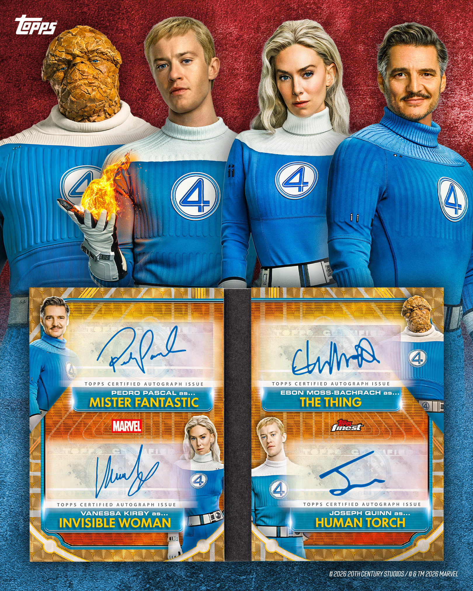 First ever Fantastic Four autographed card set in 2026 Topps Finest
