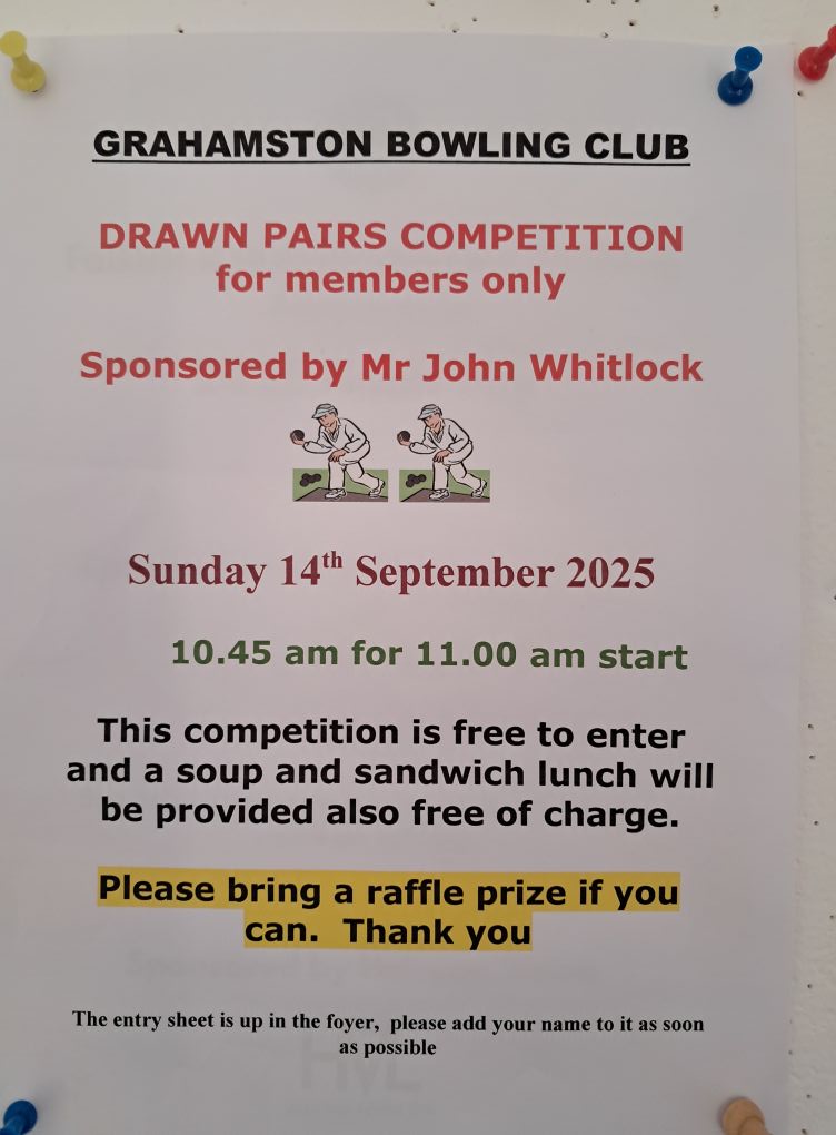 Grahamston - MEMBERS: The entry sheet is in the clubhouse foyer. Get ...