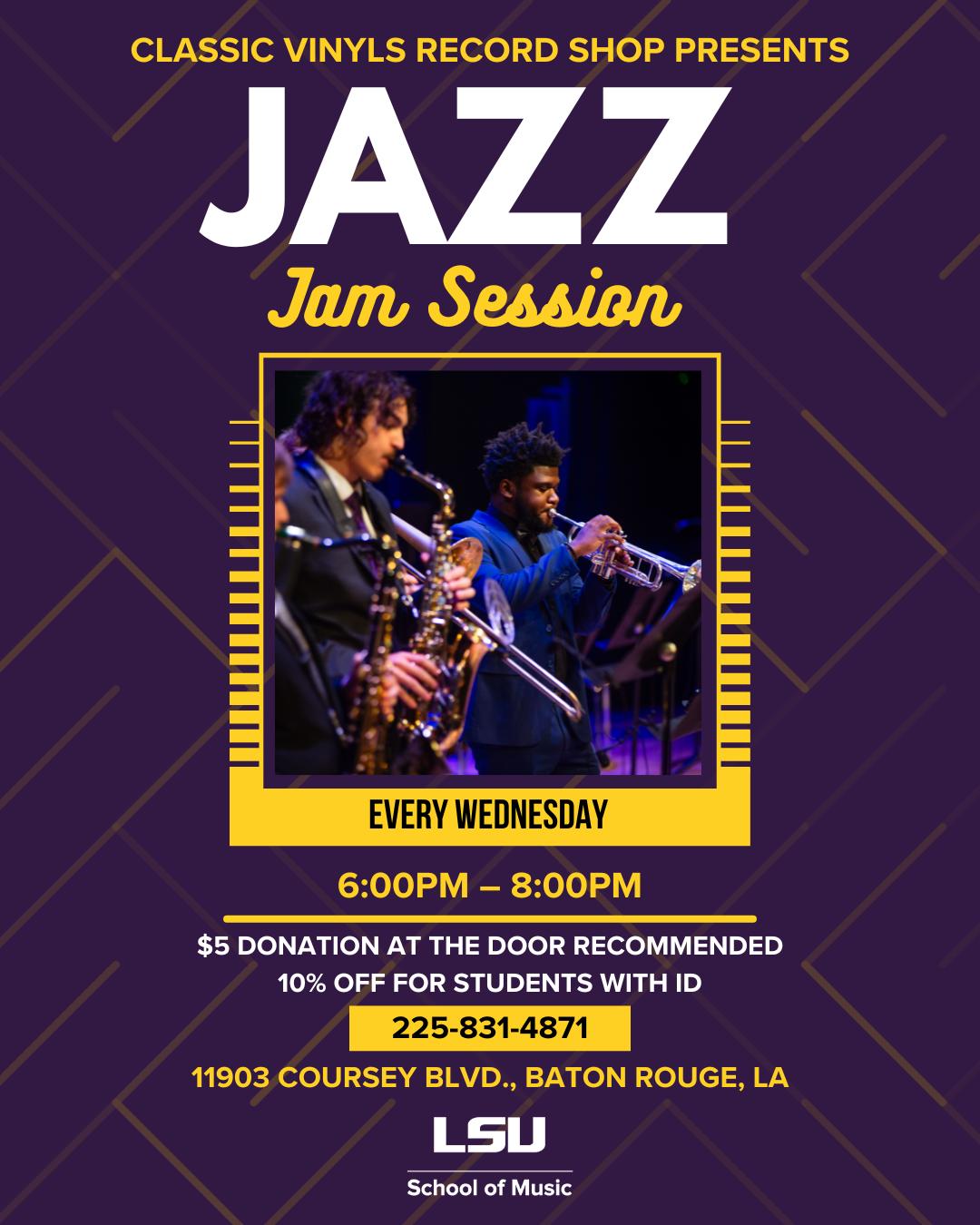 🎶 Love jazz? Bring your horn, your... - LSU School of Music | Facebook