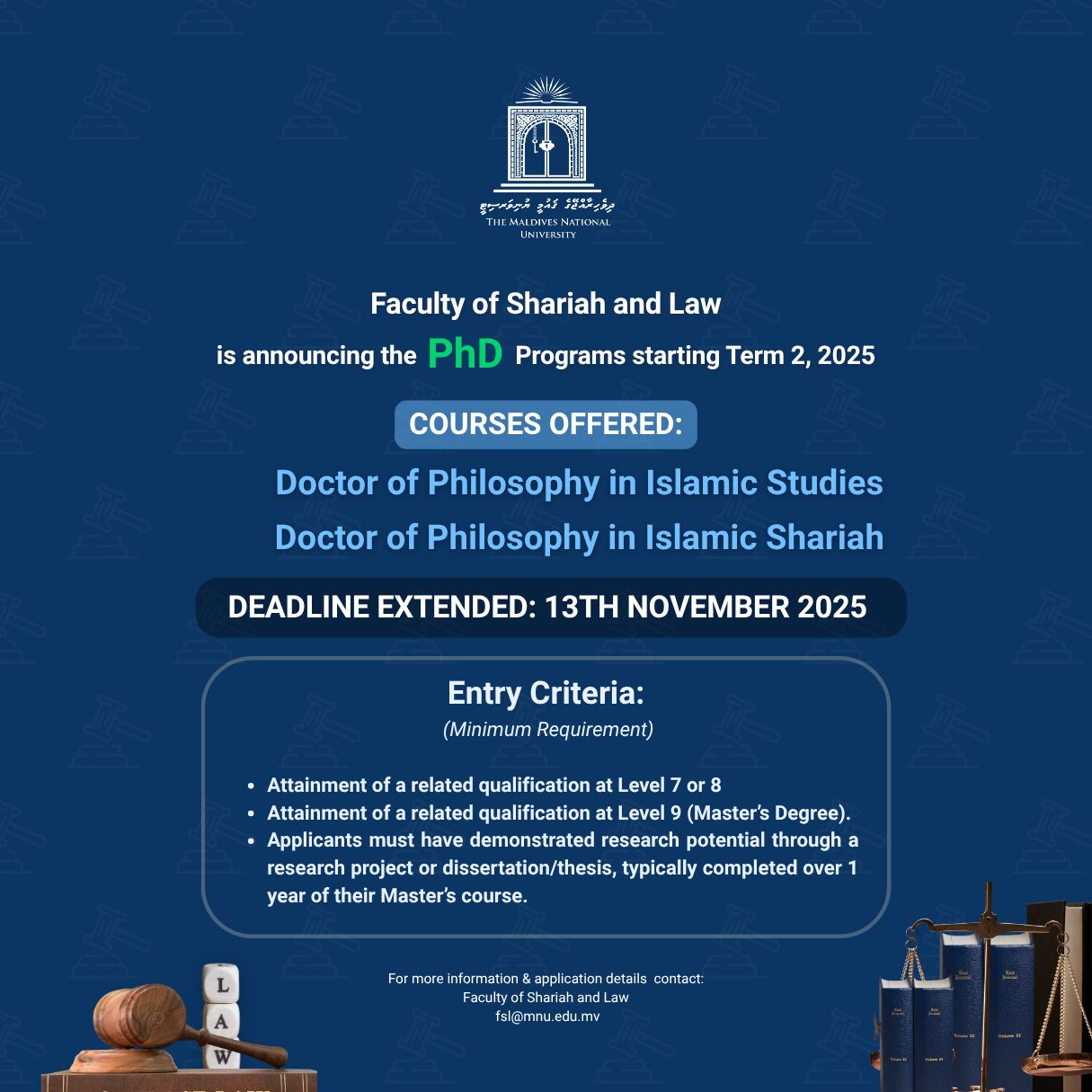 Faculty of Shariah and Law | Male
