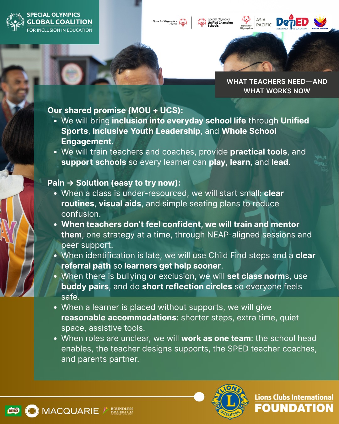 Special - From pain to practice. Through the DepEd–SOP MOU and UCS ...