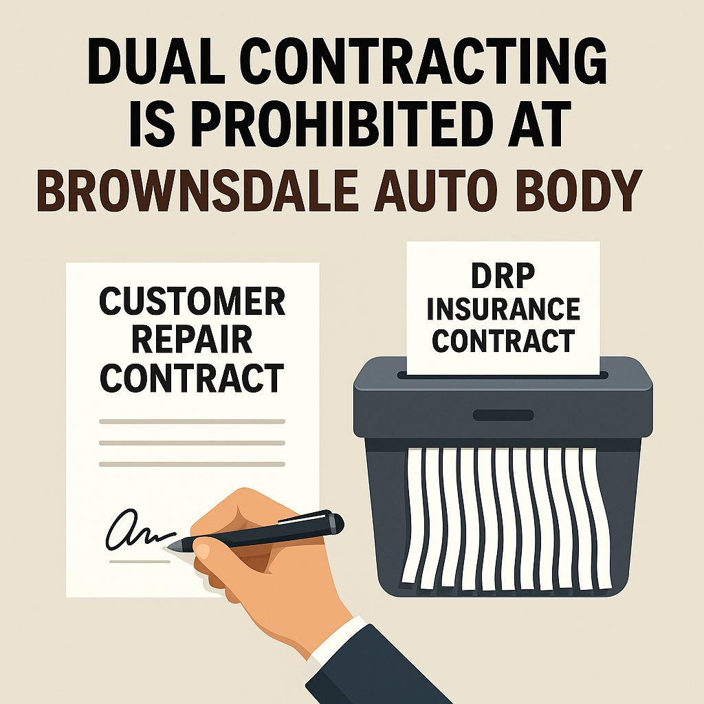 Brownsdale - DUAL CONTRACTING IS PROHIBITED HERE AT BROWNSDALE AUTO ...