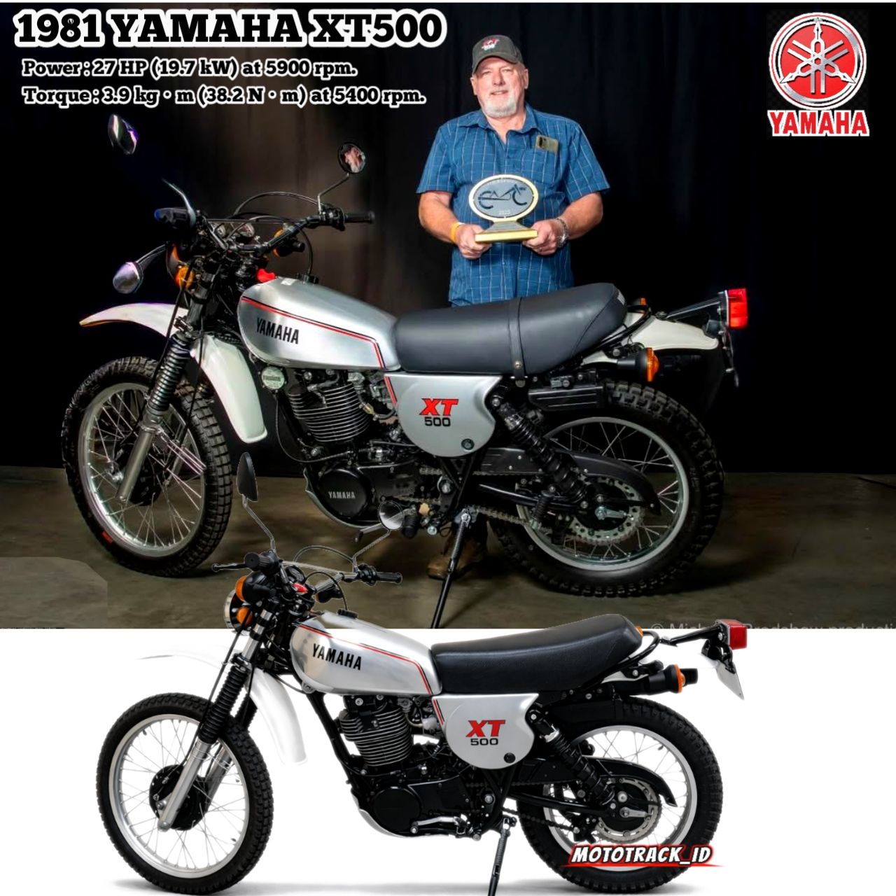 💥 Available 💥 122163304 YAMAHA XT 500 – 1986 – DARK BLUE/WHITE