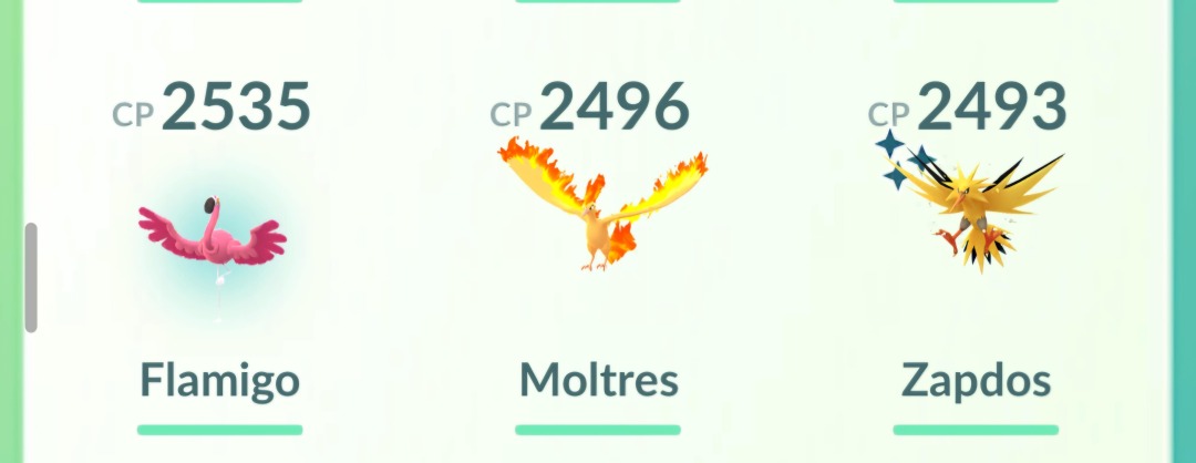 Legendary birds in Pokémon Go Australia