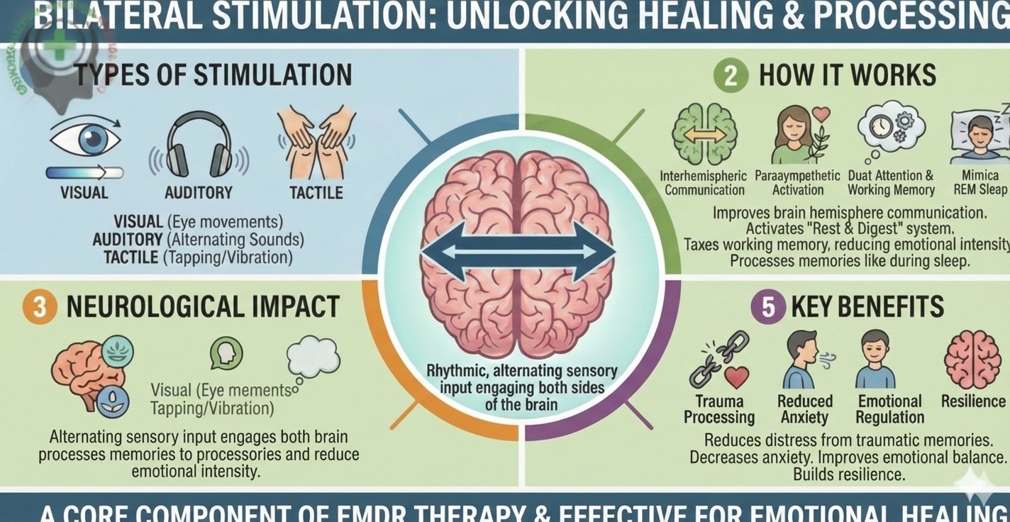 Green - EMDR works by engaging dual attention and bilateral stimulation ...