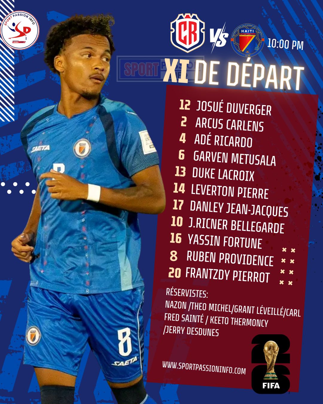 Sport - Le 11 de départ de l'équipe nationale pour affronter COSTA-RICA ...