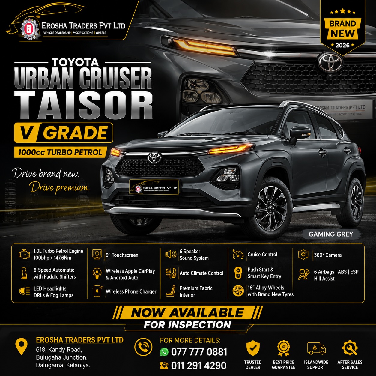 🔥 BRAND NEW TOYOTA URBAN CRUISER TAISOR V GRADE – 2026