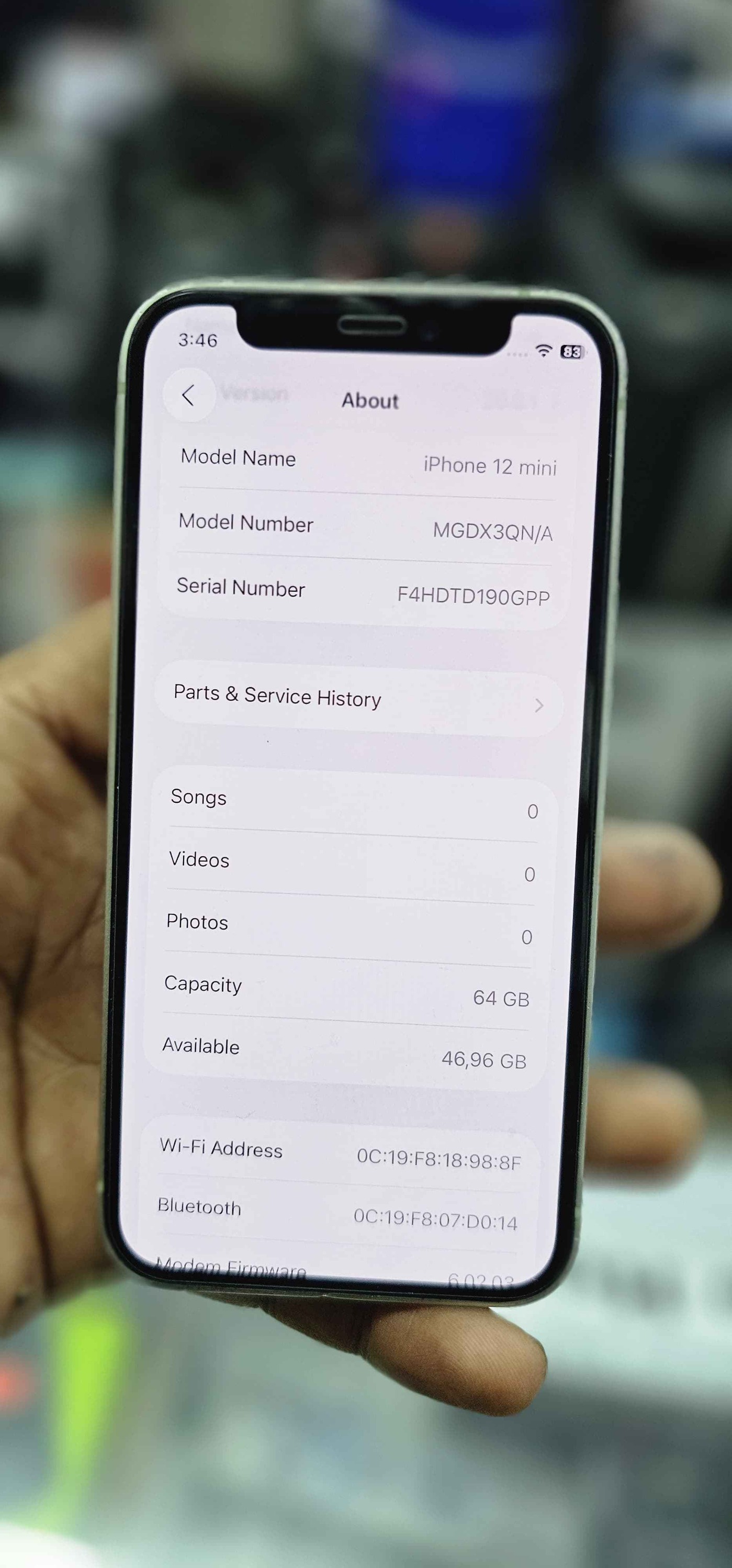 Iphone 12 mini 64GB 63%🔋 Health Bypass iphone Only Wifi 🛜 On special ...