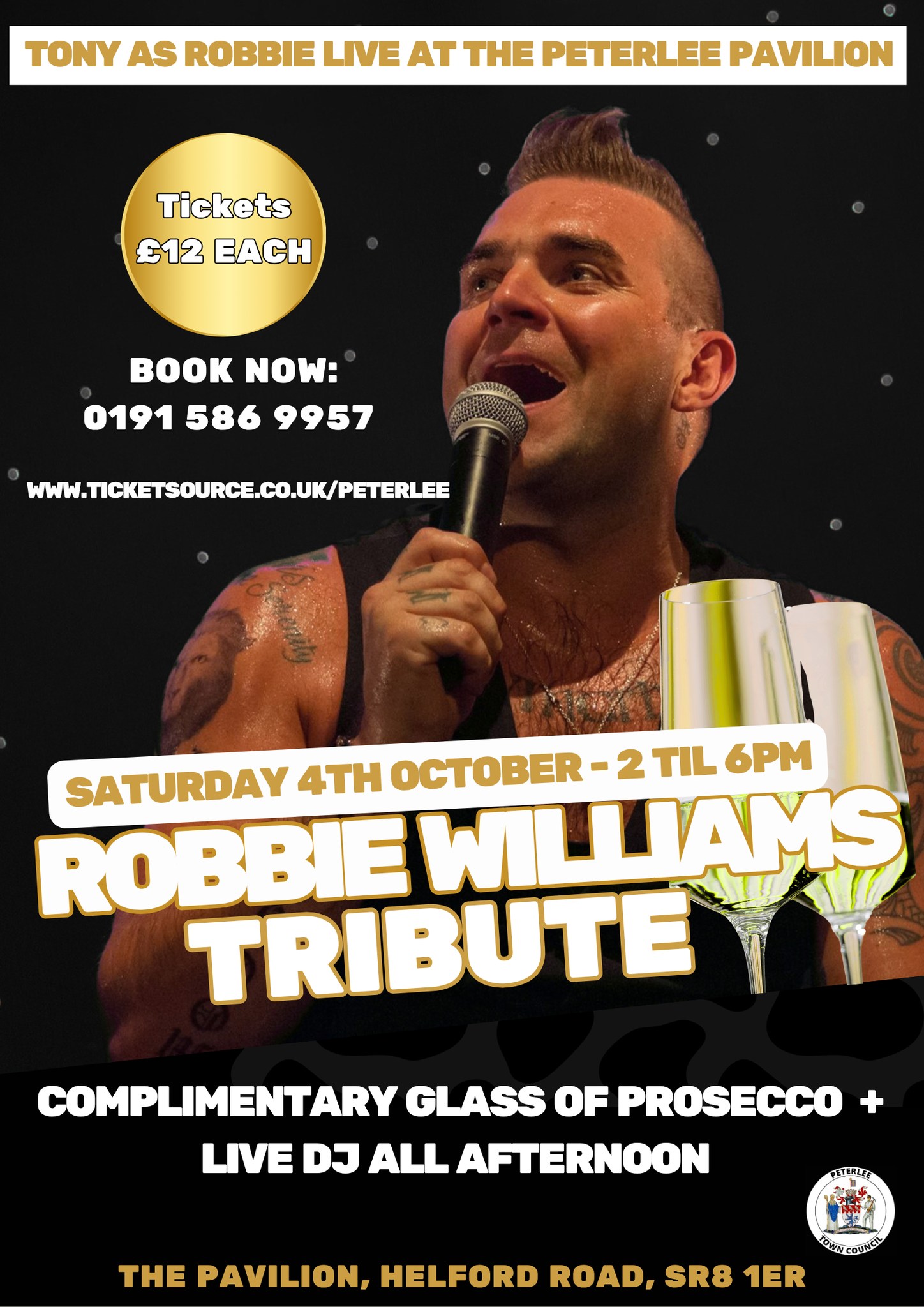 Peterlee - 💥 TONY AS ROBBIE is taking the stage LIVE at Peterlee ...