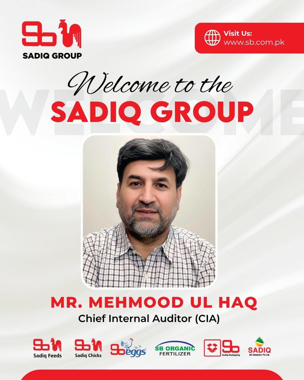 A warm welcome to Mr. Mehmood ul Haq... - Sadiq Feeds Pvt Ltd | Facebook