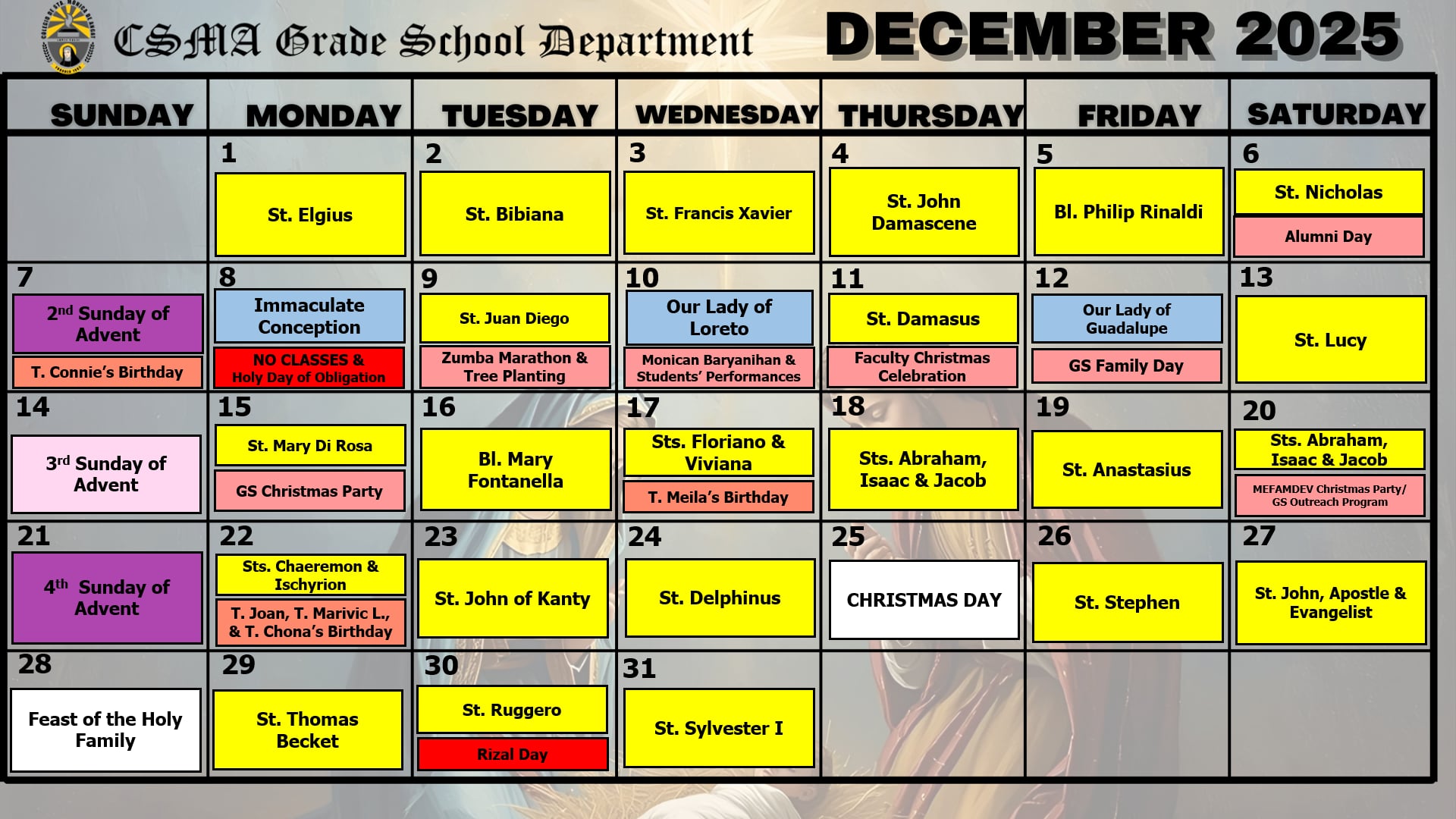 CSMA Grade School News
