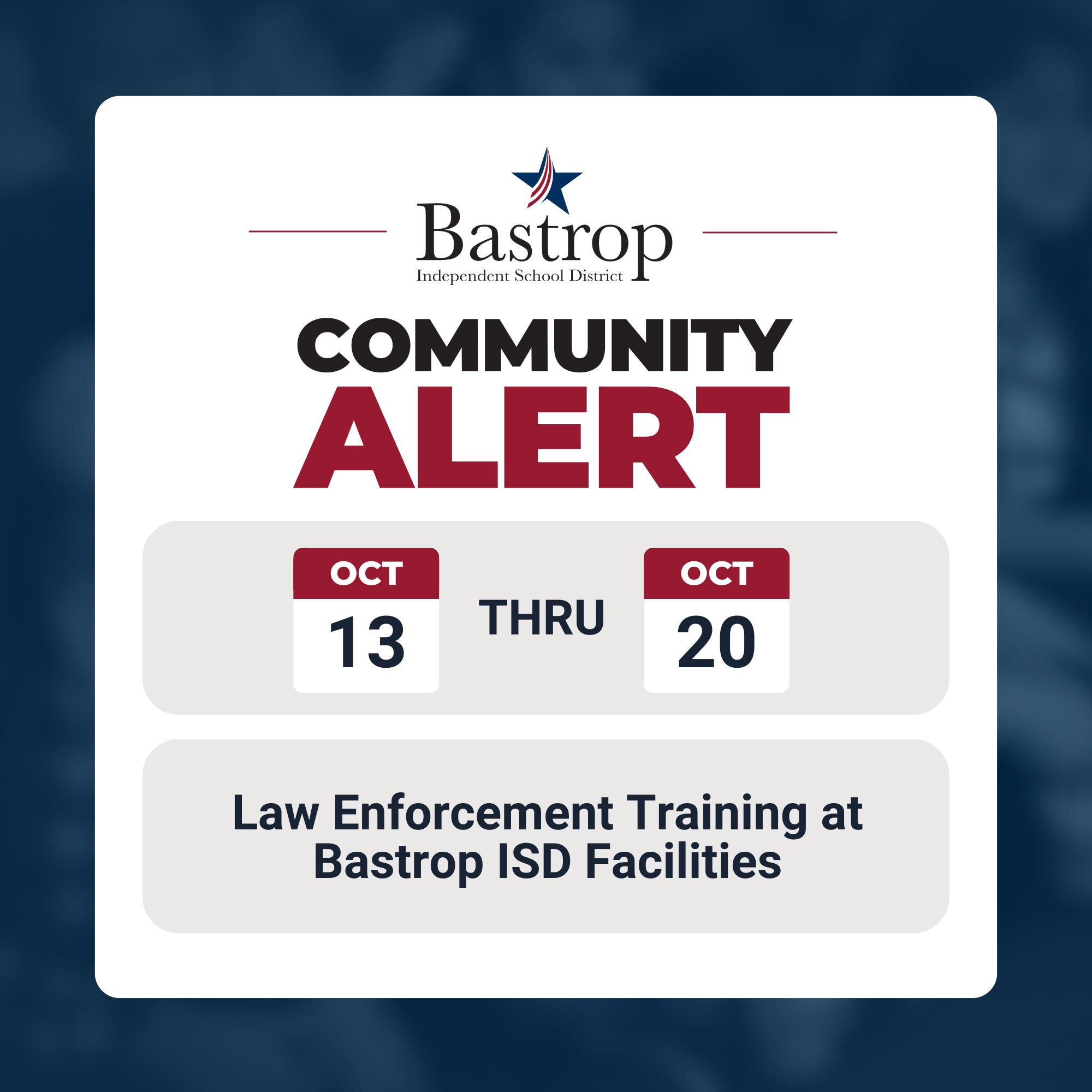 Cedar - 🚨 Community Alert: Law Enforcement Exercises Scheduled 🚨 Over ...