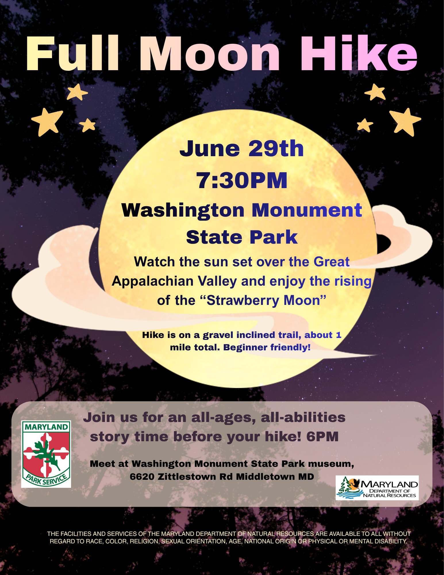 Washington Monument State Park is hosting a sunset hike on June 