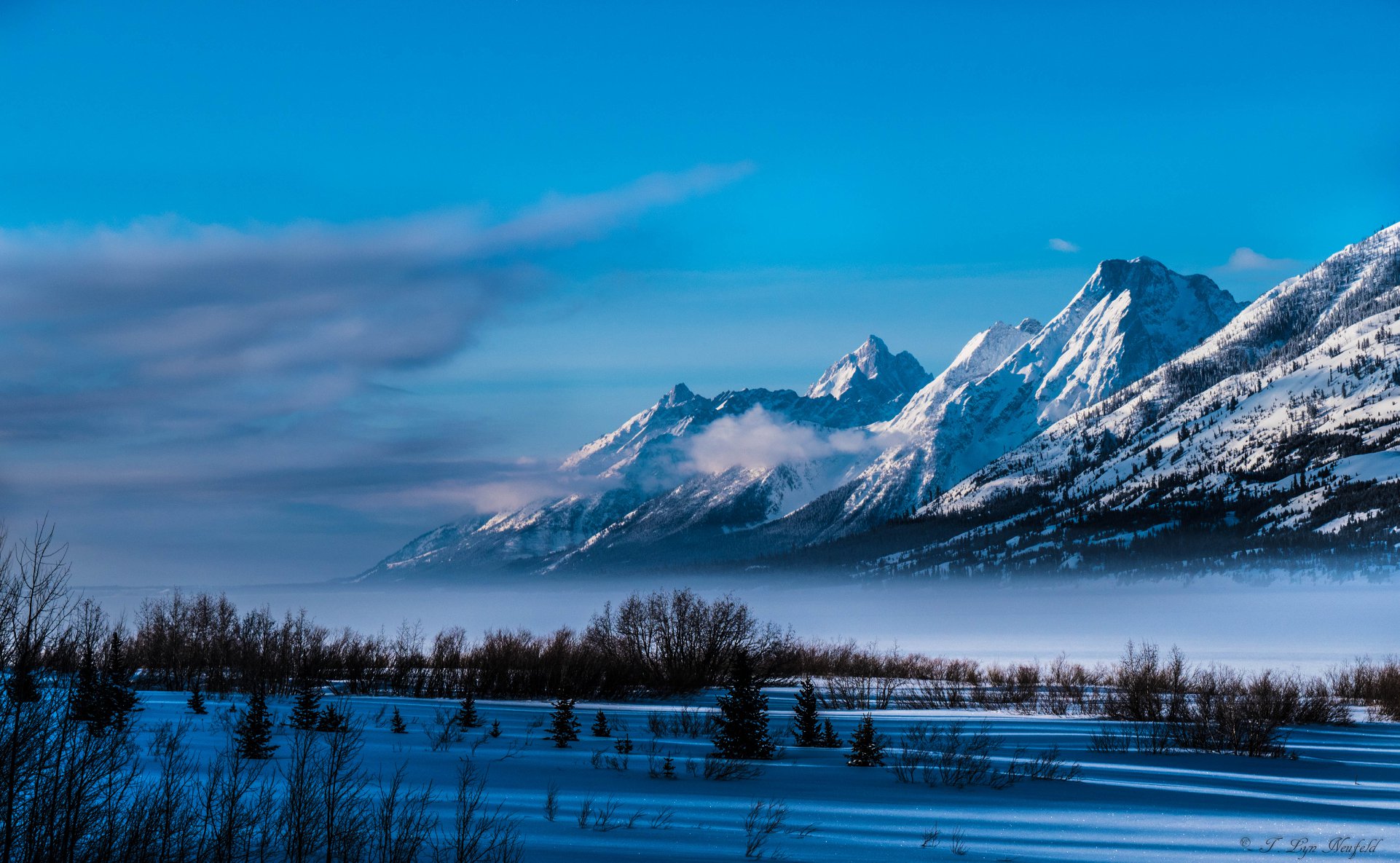 February Winter tones and winter mood on the Tetons and Jackson