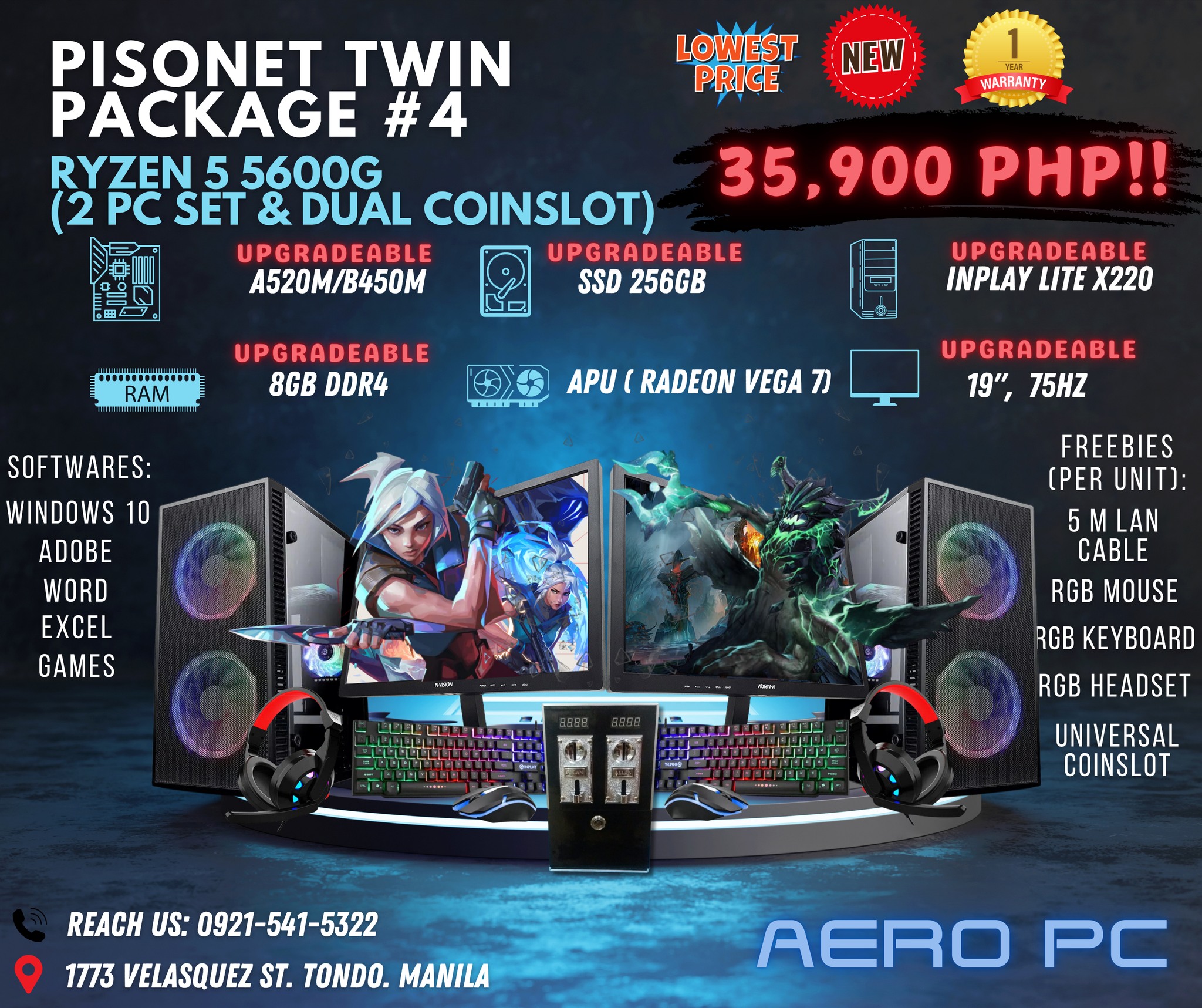 Aero - PISONET DUAL PACKAGE #4: 📀 (₱35,900) 2 PC SET SPECIFICATIONS:📝 ...