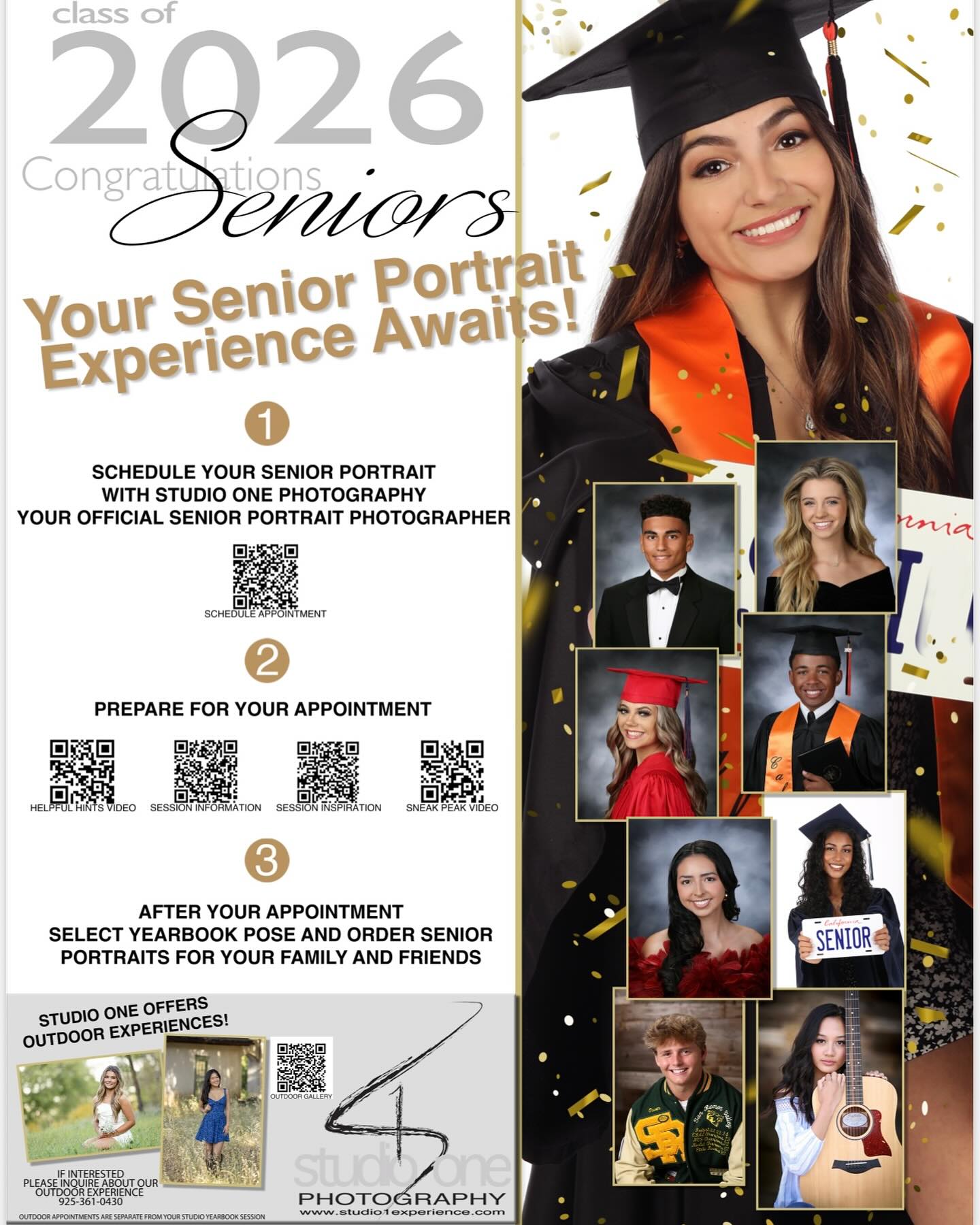 Arroyo - Class of 2026…..don’t forget to call Studio 1 or scan the QR ...