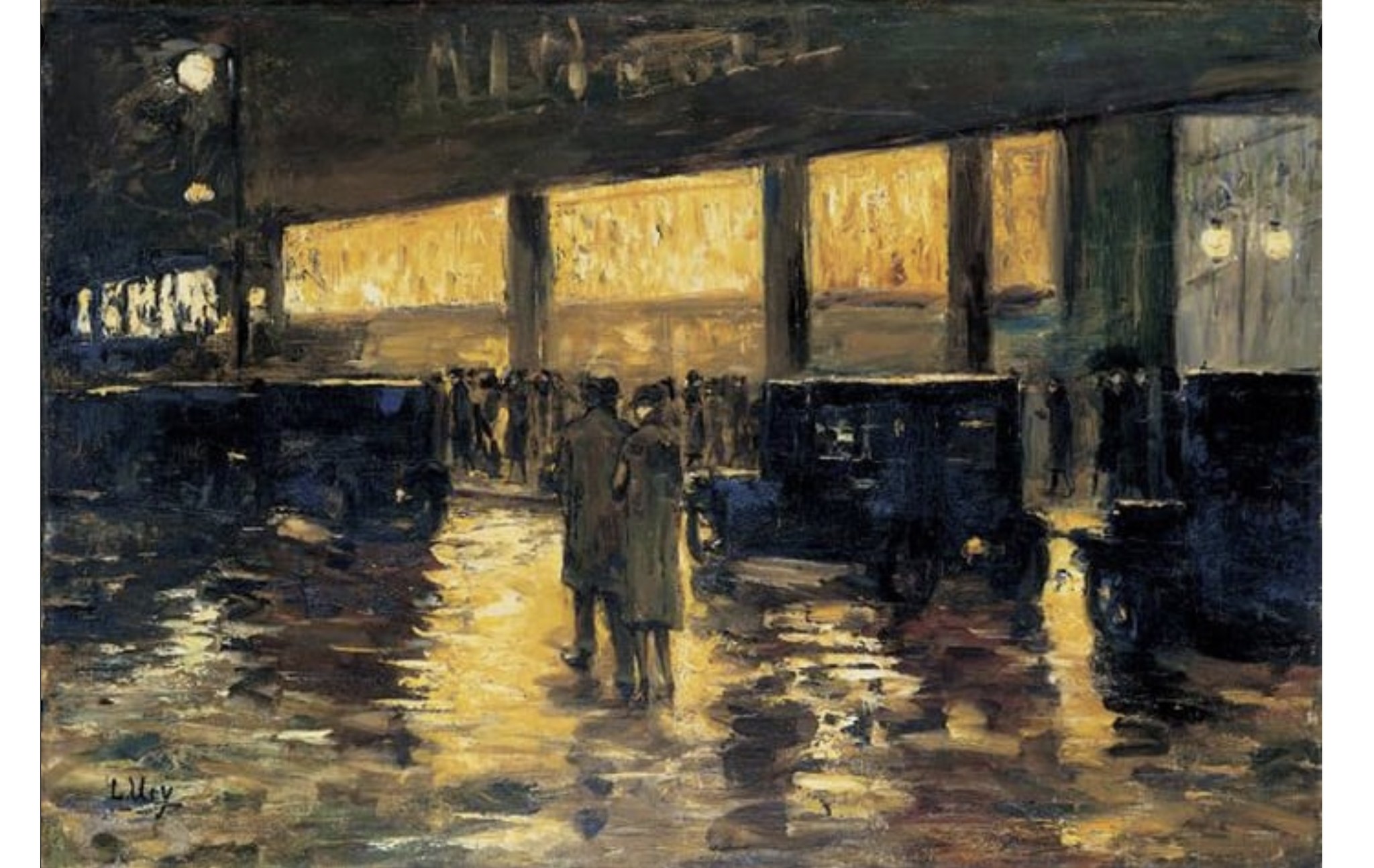 The Art - Lesser Ury's (1861-1931), 'In Front of the Cafe, Berlin at ...