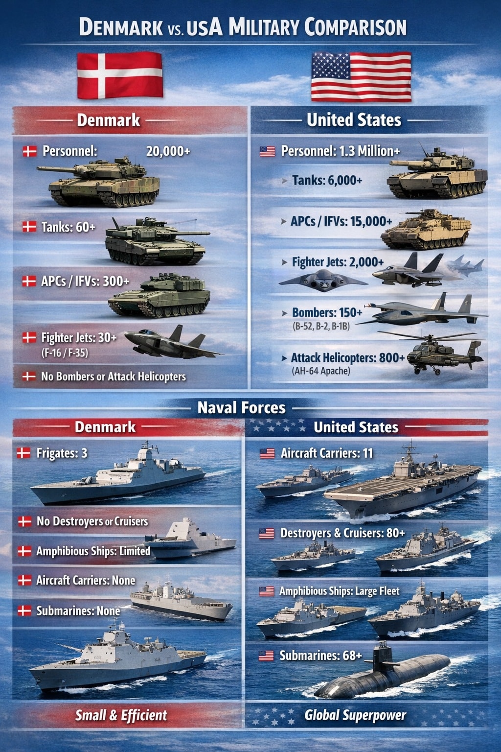 RexMax - Denmark vs. United States: A Military Comparison 🇩🇰🇺🇲 A ...