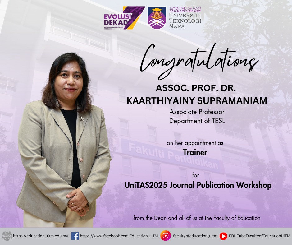 Fakulti - Heartiest congratulations to Assoc. Prof. Dr. Kaarthiyainy ...