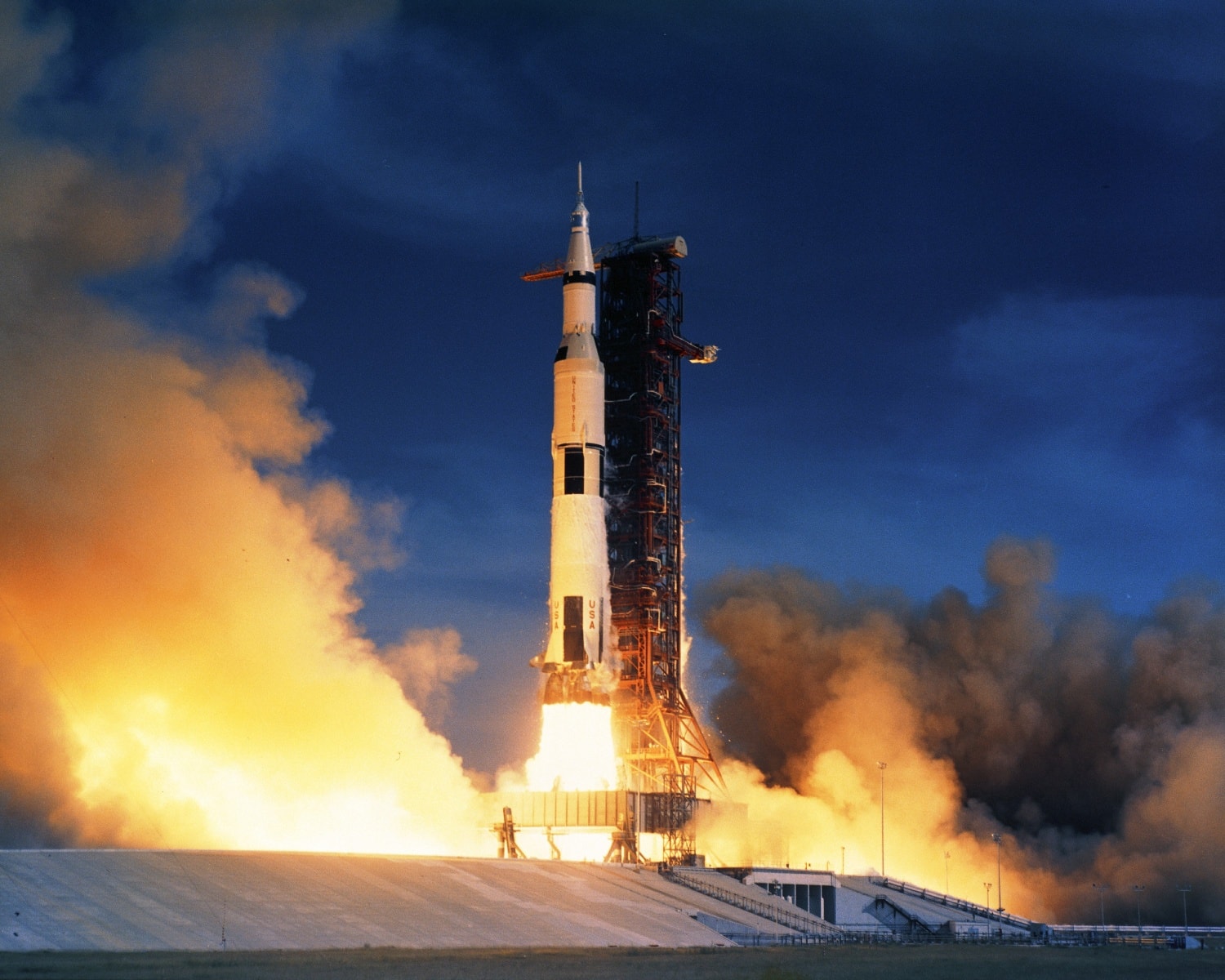 On July 26, 1971, the powerful Saturn V carrying Apollo 15 lifts