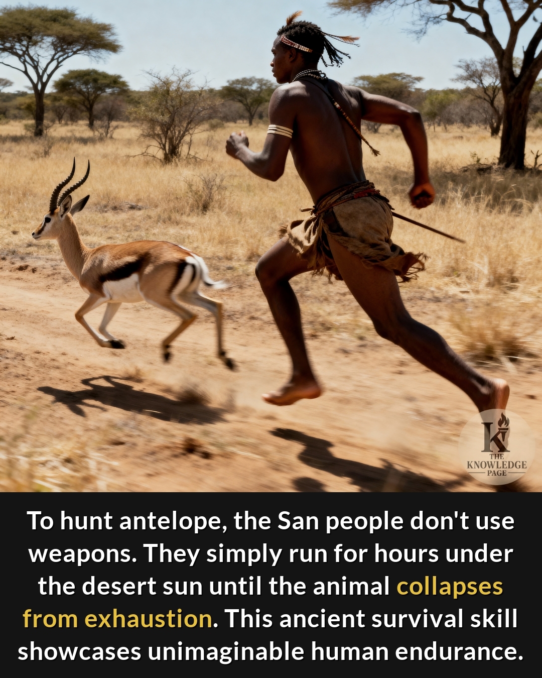 Knowledge - In the Kalahari Desert, hunters from the San... | Facebook