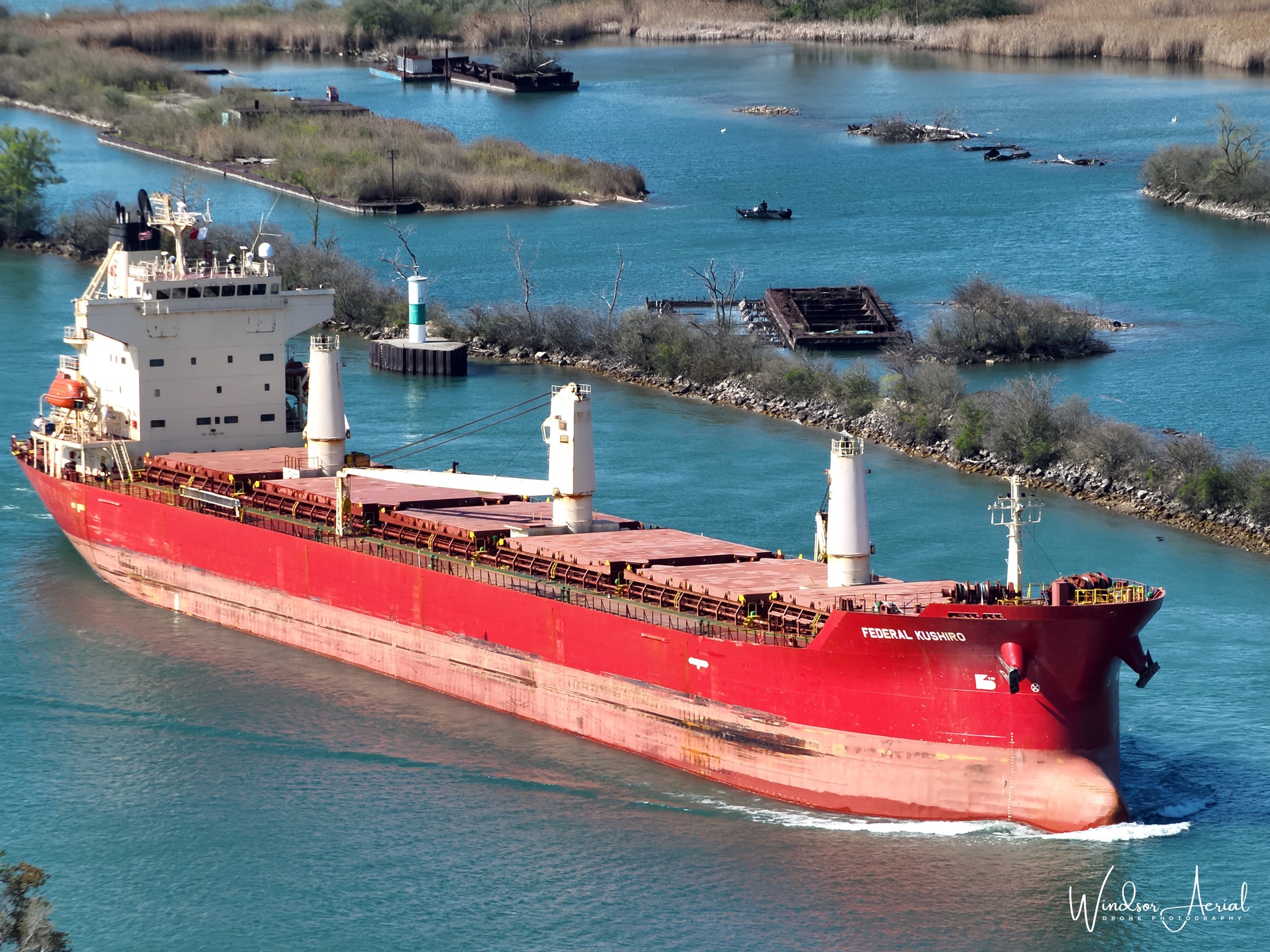 Federal Kushino cargo ship passes through lock 7 | Sault Ste Marie, ON