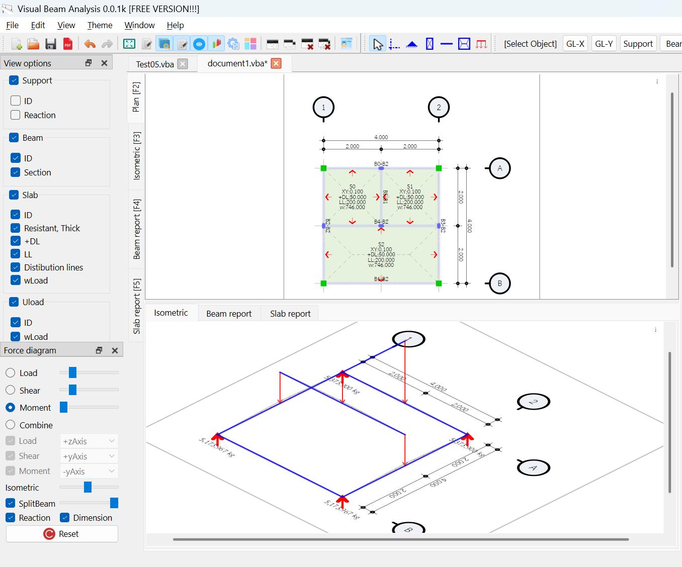 การออกแบบโครงสร้างคอนกรีตเสริมเหล็ก(SAU) - โปรแกรม Visual Beam Analysis ...