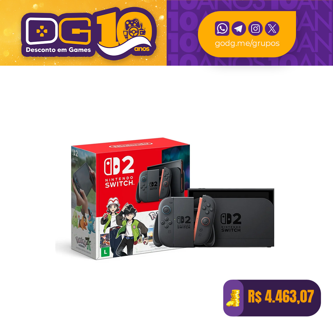 Desconto - Pré-Venda Console Nintendo Switch 2 Bundle Pokemon Legends ...