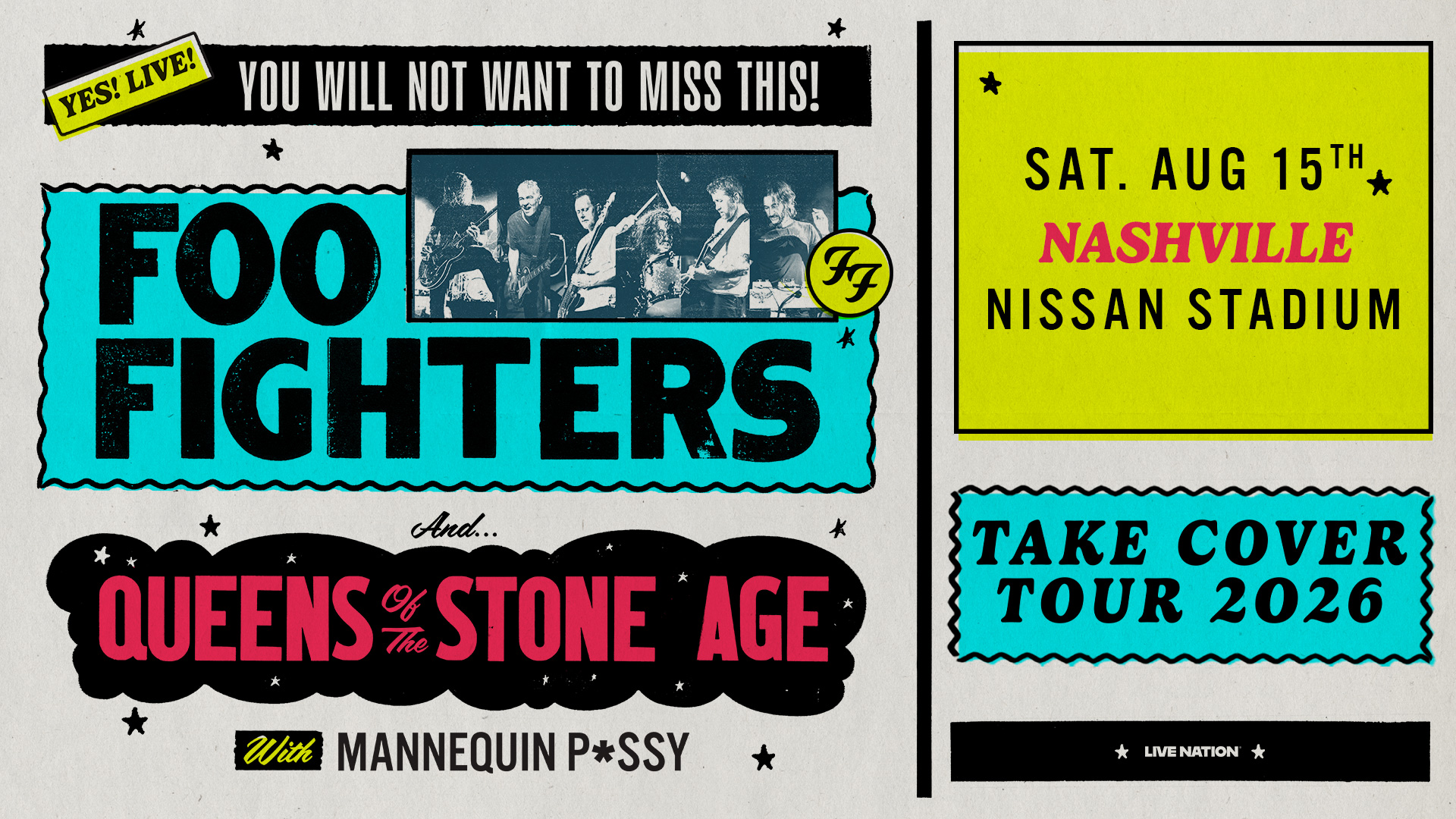 INCOMING!🤘 Foo Fighters are bringing the TAKE COVER TOUR 2026 to