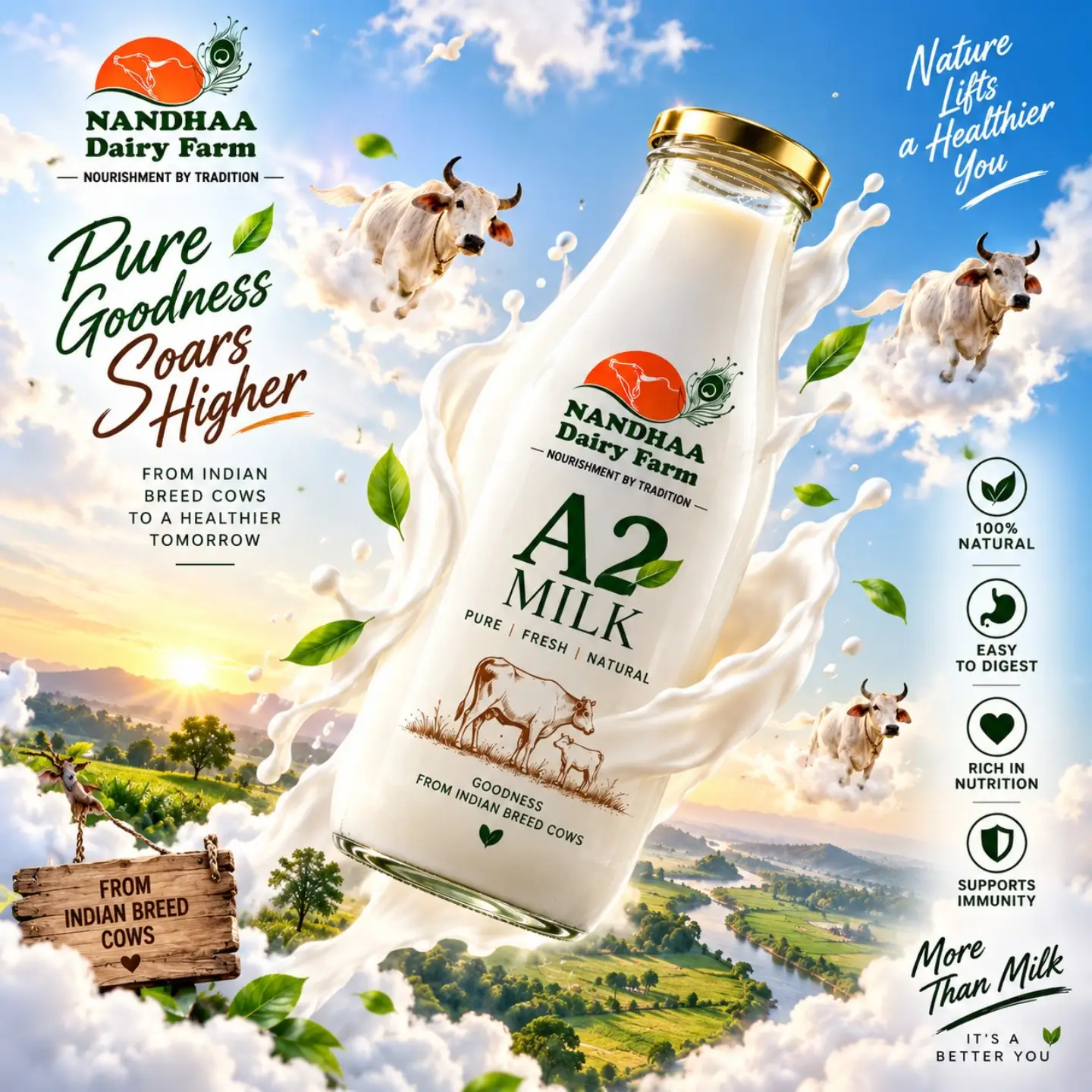 Nandhaa Dairy Farm A2 Milk Pure and healthy drink Order Now