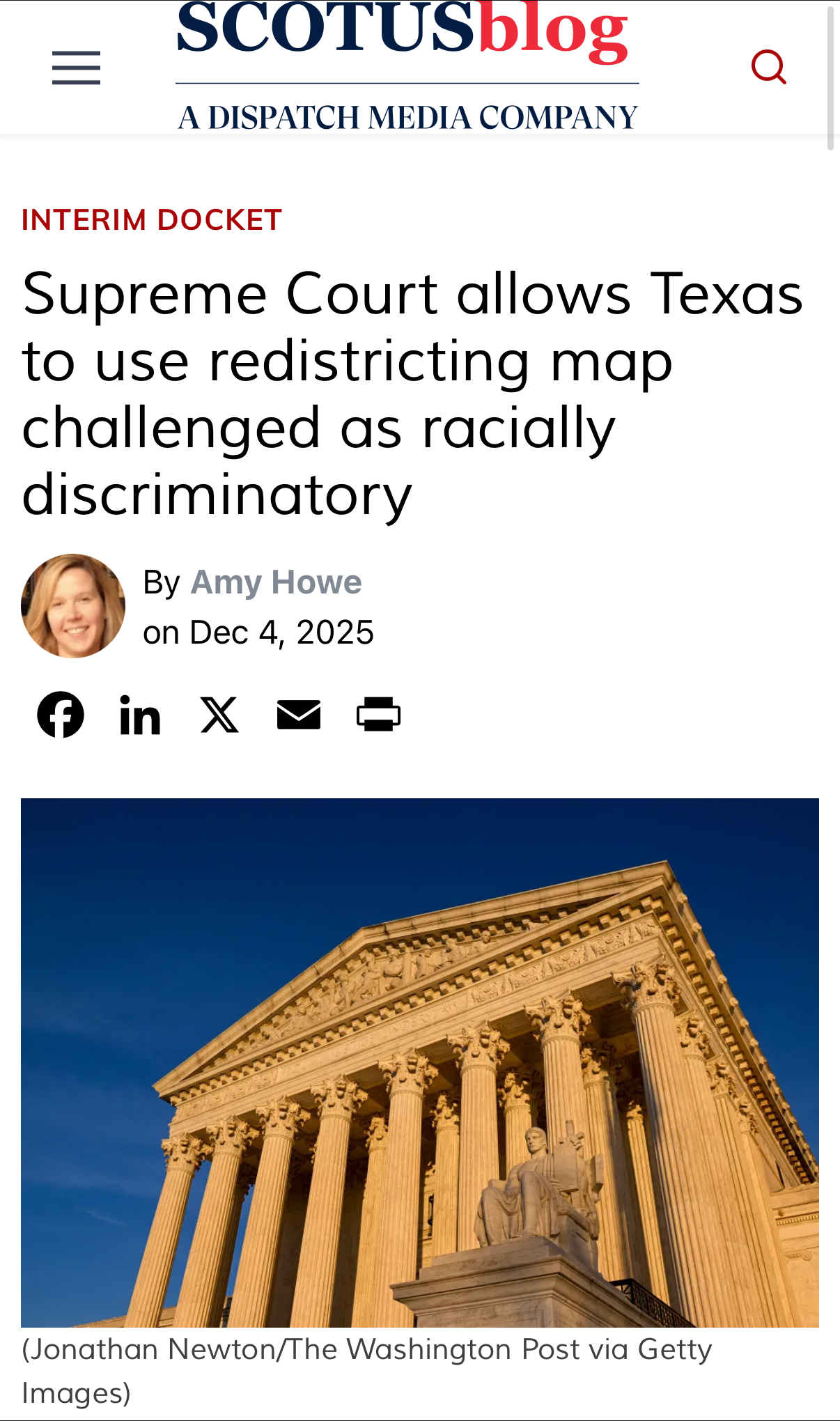 Libertarian - The U.S. Supreme Court has allowed Texas to use its newly ...