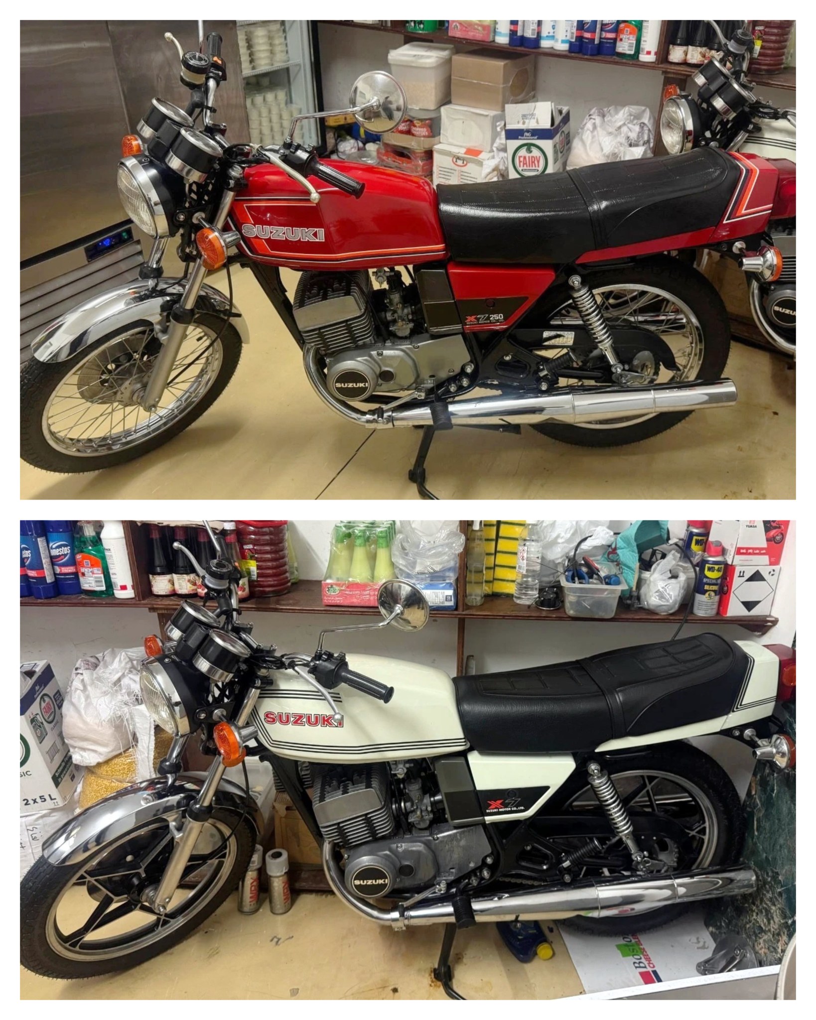 Ad: 1979 & 1981 Suzuki GT250 X7's - Very original looking bikes On
