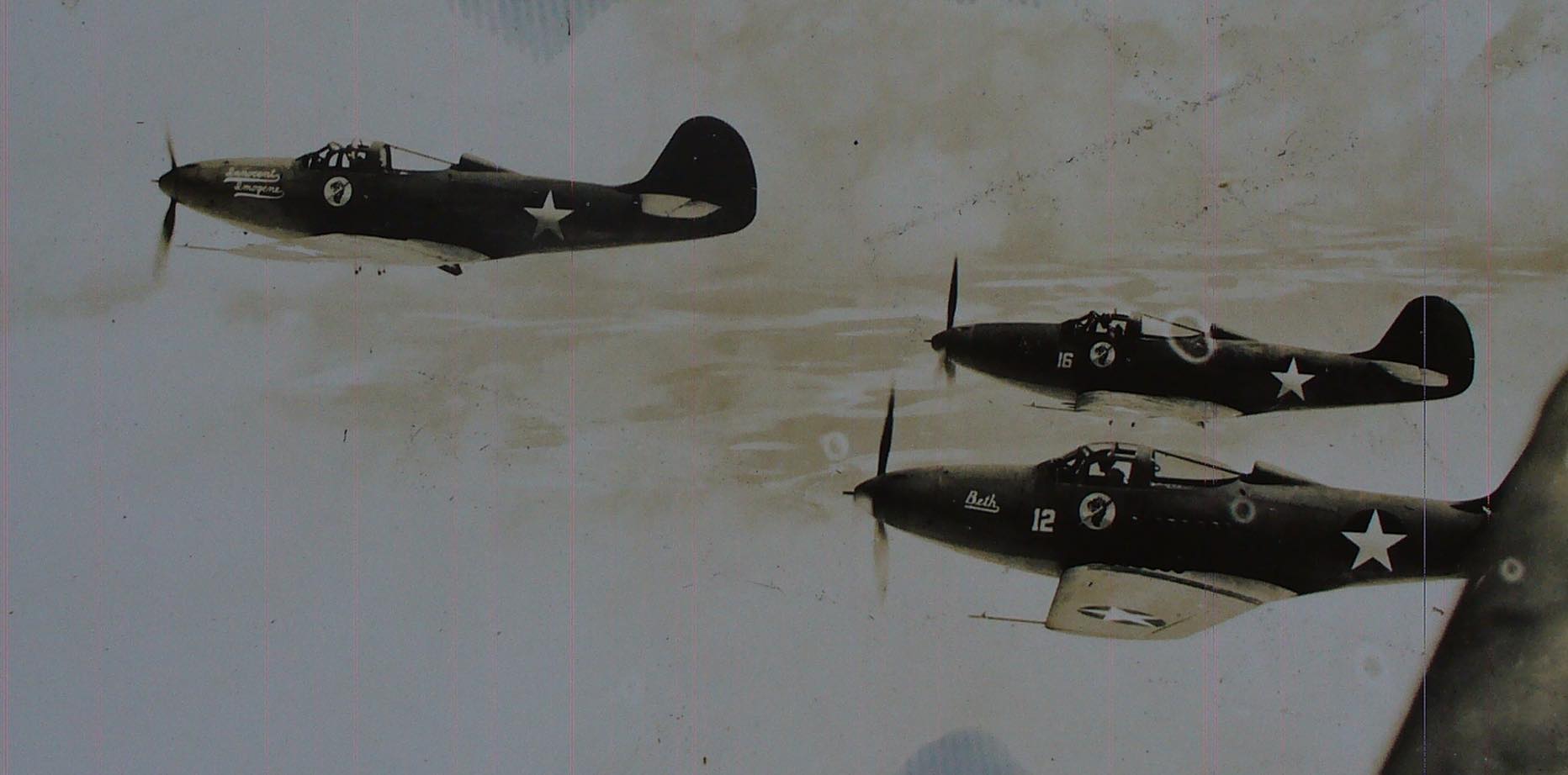 Guadalcanal - Another from the private album. P-39’s from the 12th FS ...