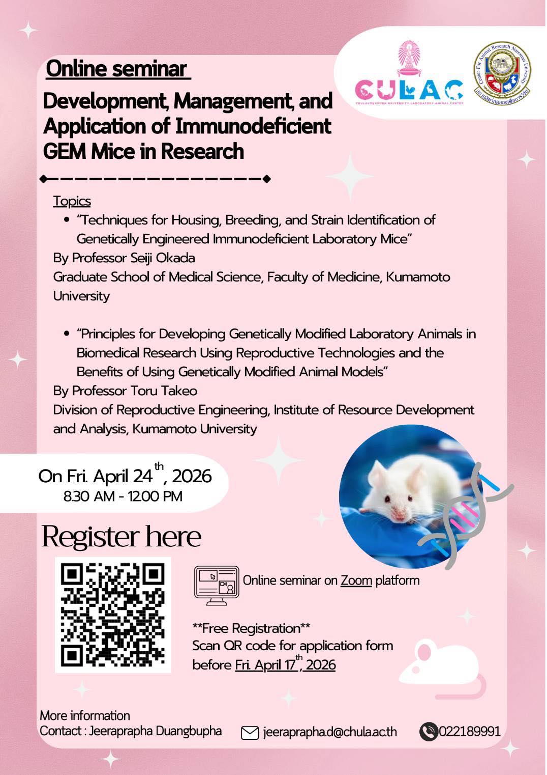 Chulalongkorn University Laboratory Animal Center - CULAC added a new ...