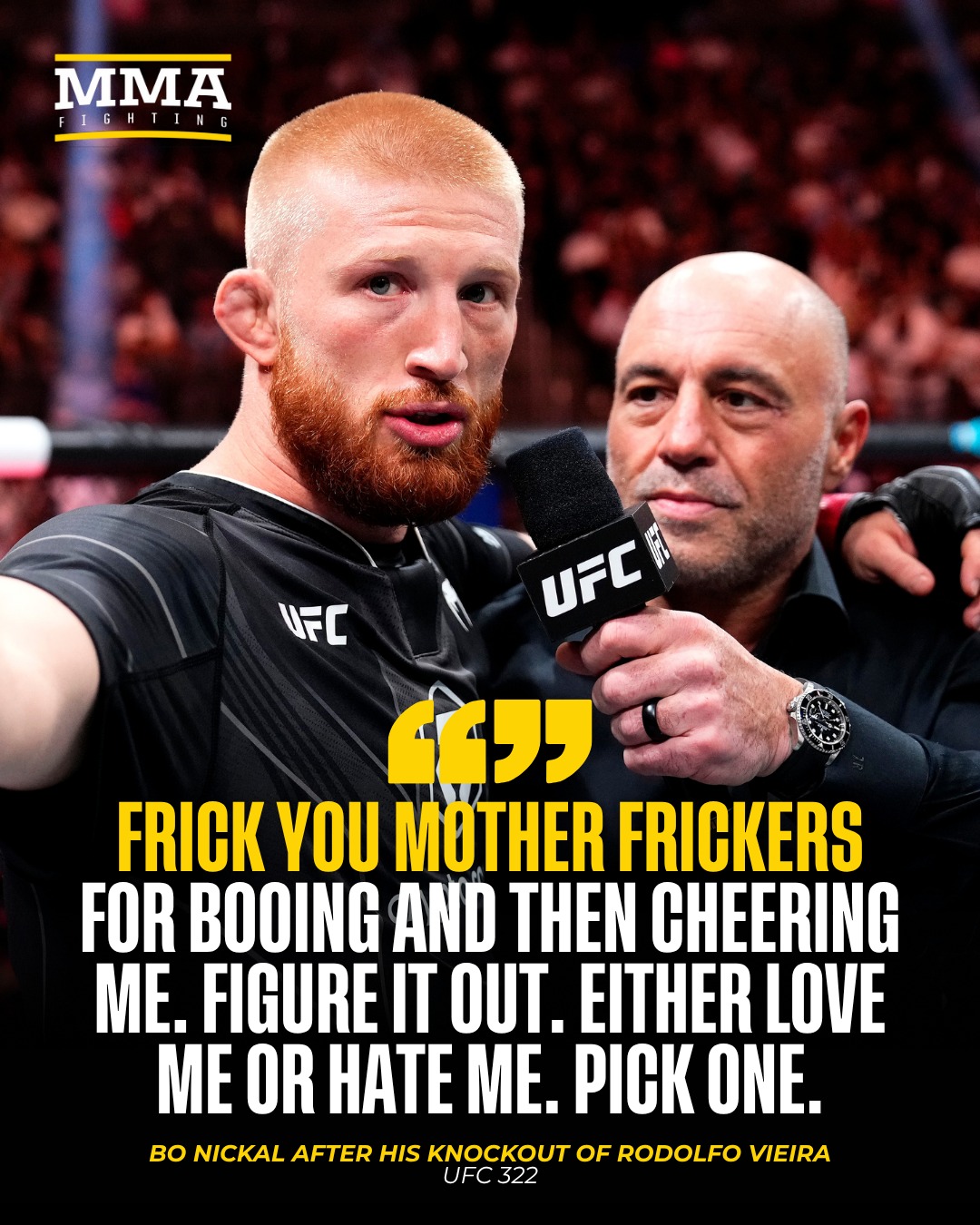 MMA - Bo Nickal wasn't happy with the hot and cold crowd at MSG. | Facebook