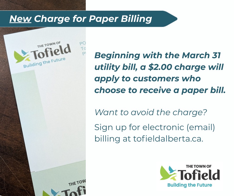 Tofield Today!! | Still receiving paper utility bills from the Town ...