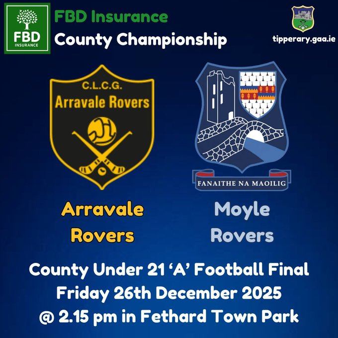 Best of luck to Arravle Rovers who... - West Tipperary GAA | Facebook