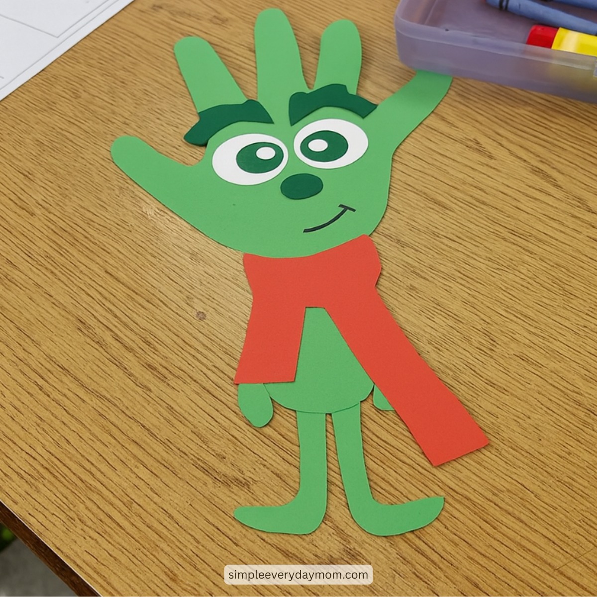 Simple - Love this handprint Grinch craft! Make with the kids & use the ...