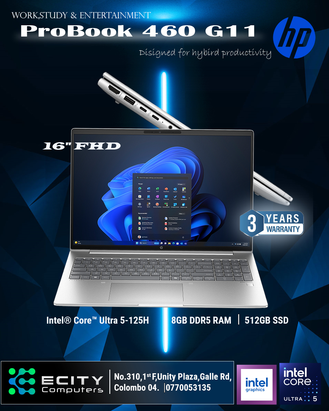 ECITY - HP ProBook 460 G11 Laptop Specifications: Intel® Core™ Ultra 5 ...