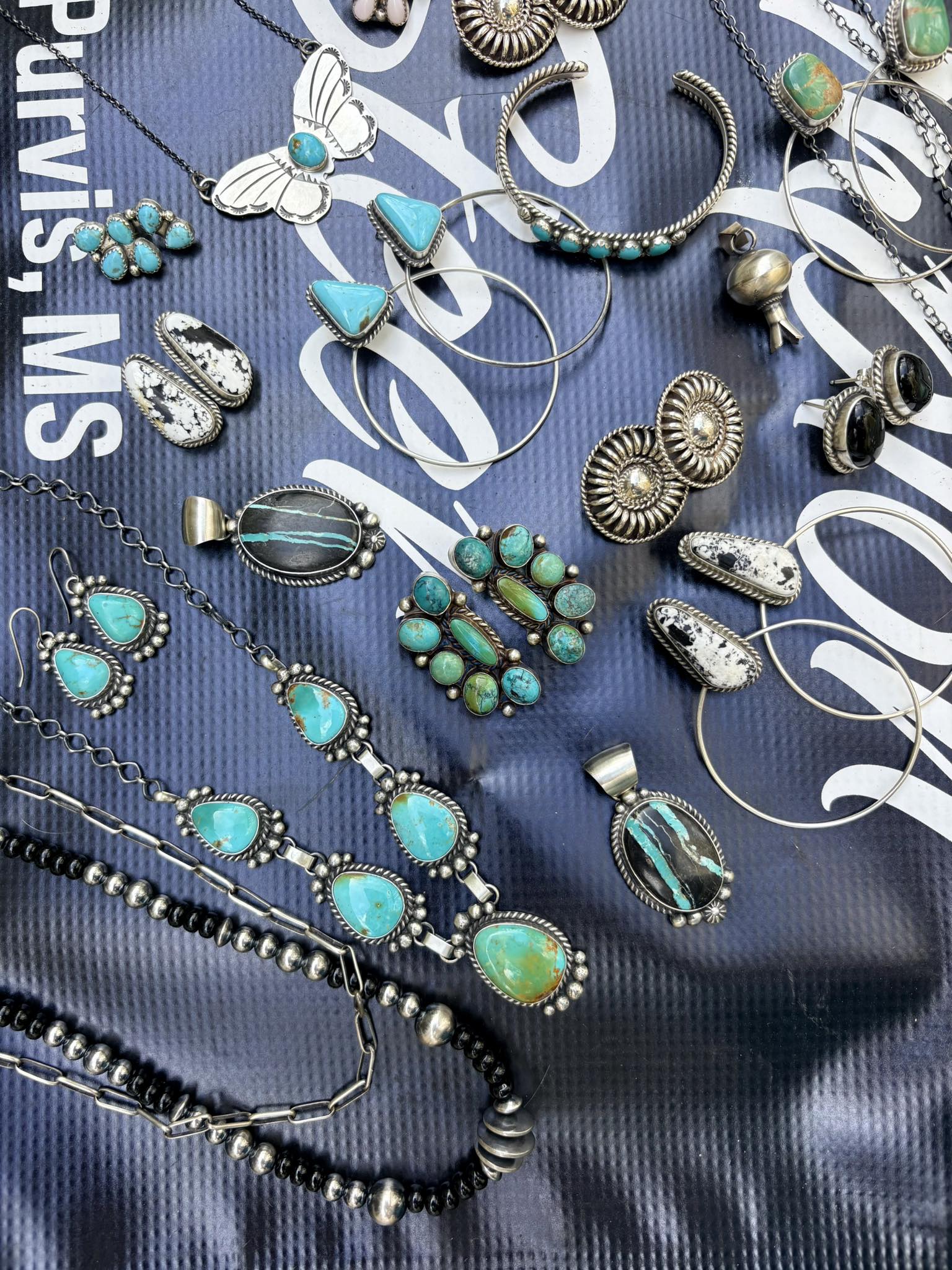 Native made sterling silver jewelry for sale display picture 1
