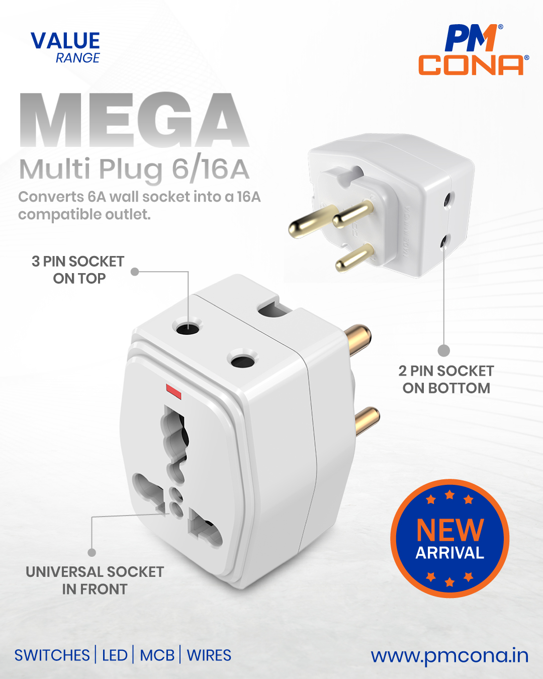 PM Cona - 🔌 NEW ARRIVAL | MEGA Multi Plug 6/16A 🔌 One... | Facebook