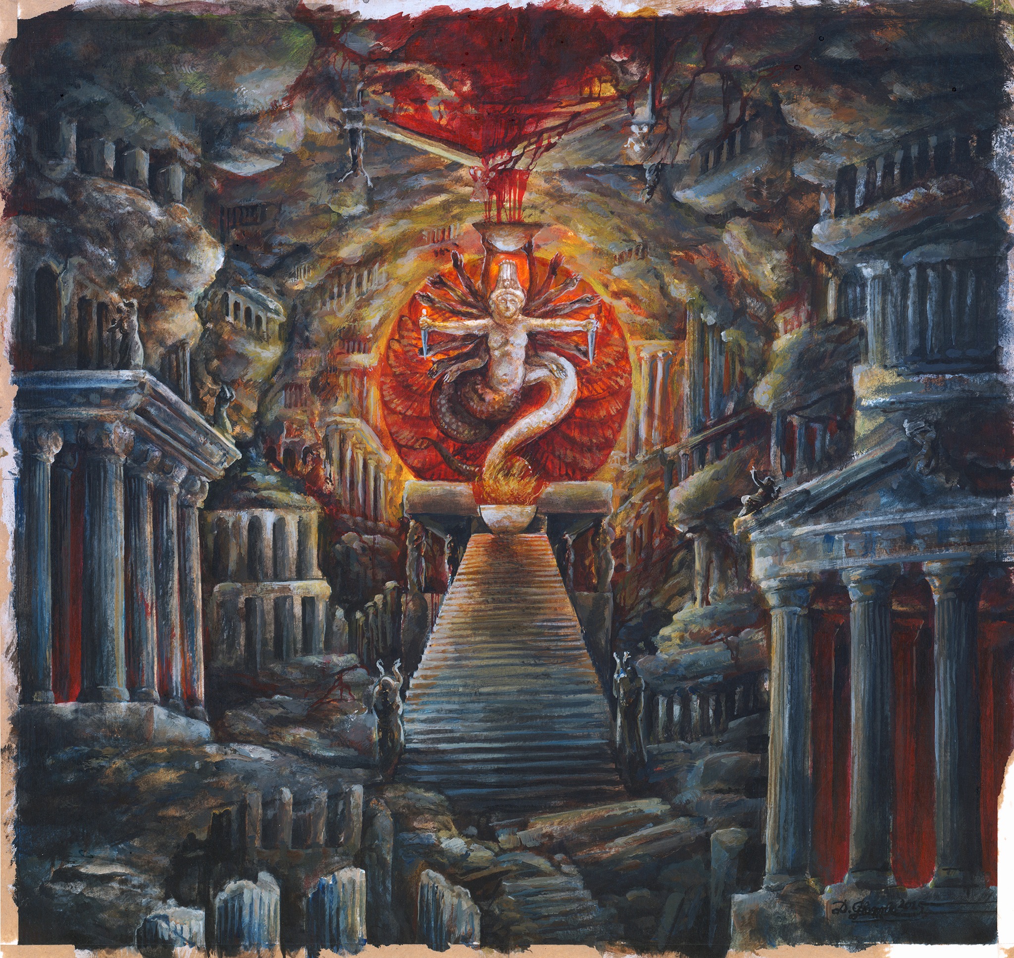The Eternal Eclipse Acrylic on canvas 70x70cm Coverart for Dark