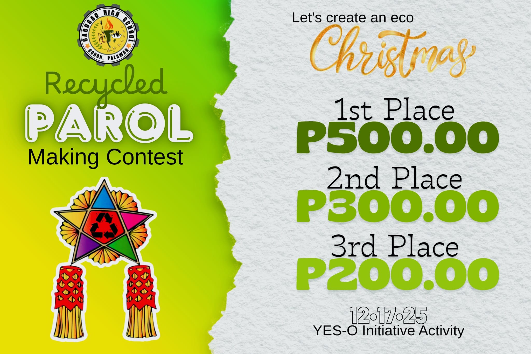 DepEd Tayo - Recycled Parol Making Contest 2025 Theme: “Reduce, Reuse ...