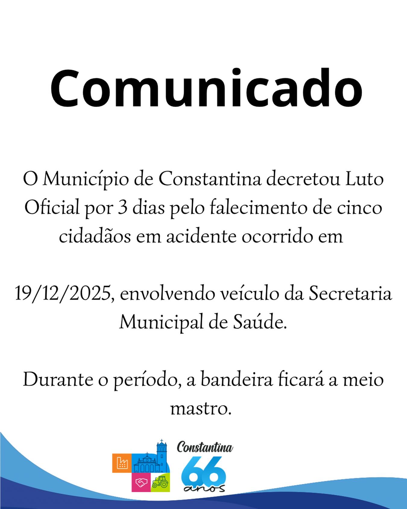 Município - 📄 Luto Oficial em Constantina A Prefeitura de Constantina ...