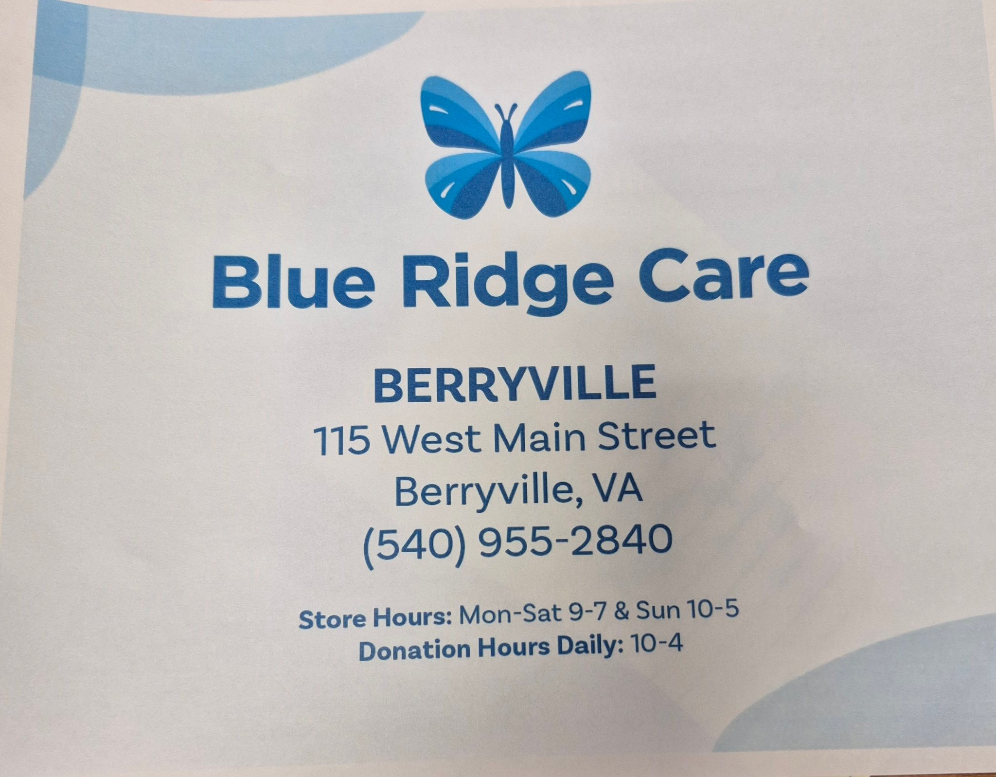 Blue Ridge Care Thrift Shops